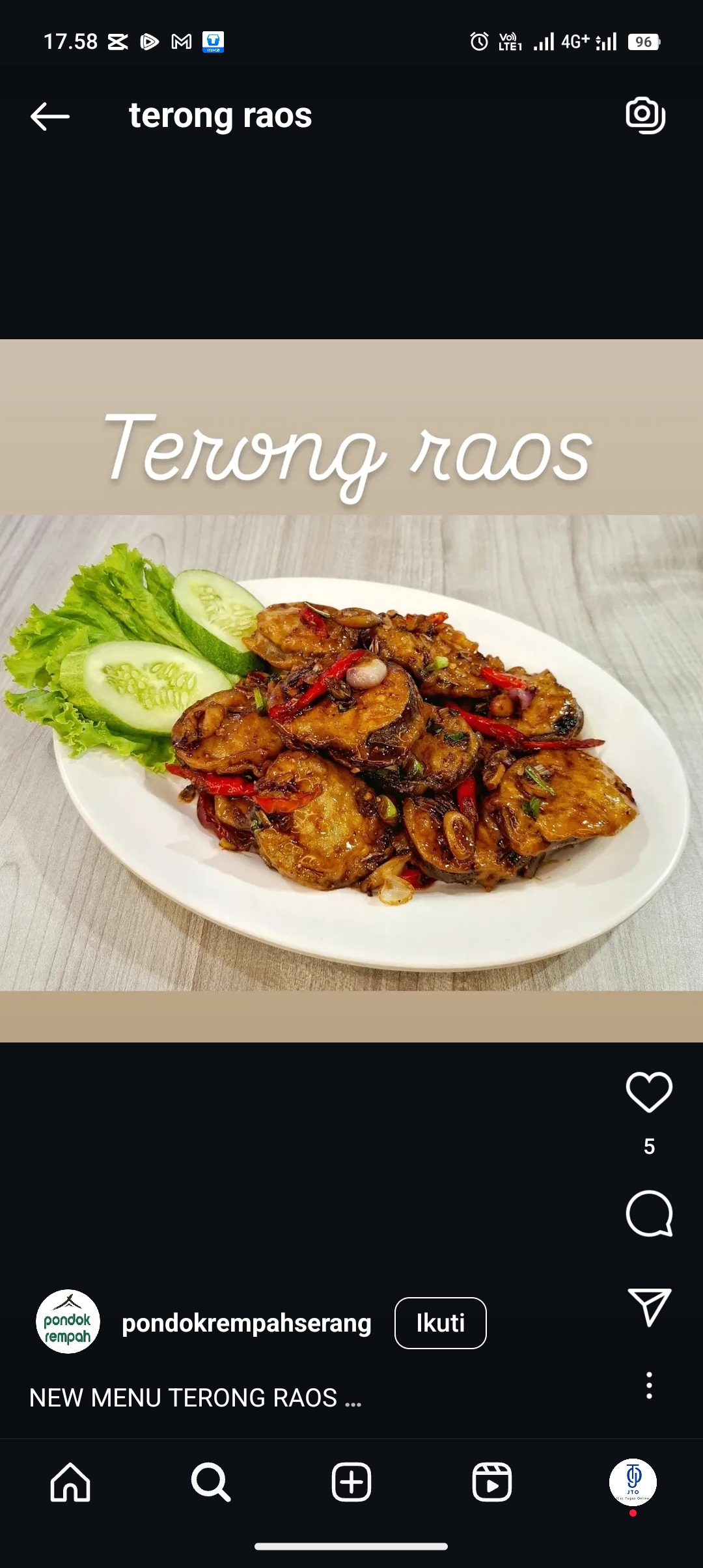 Resep terong raos
