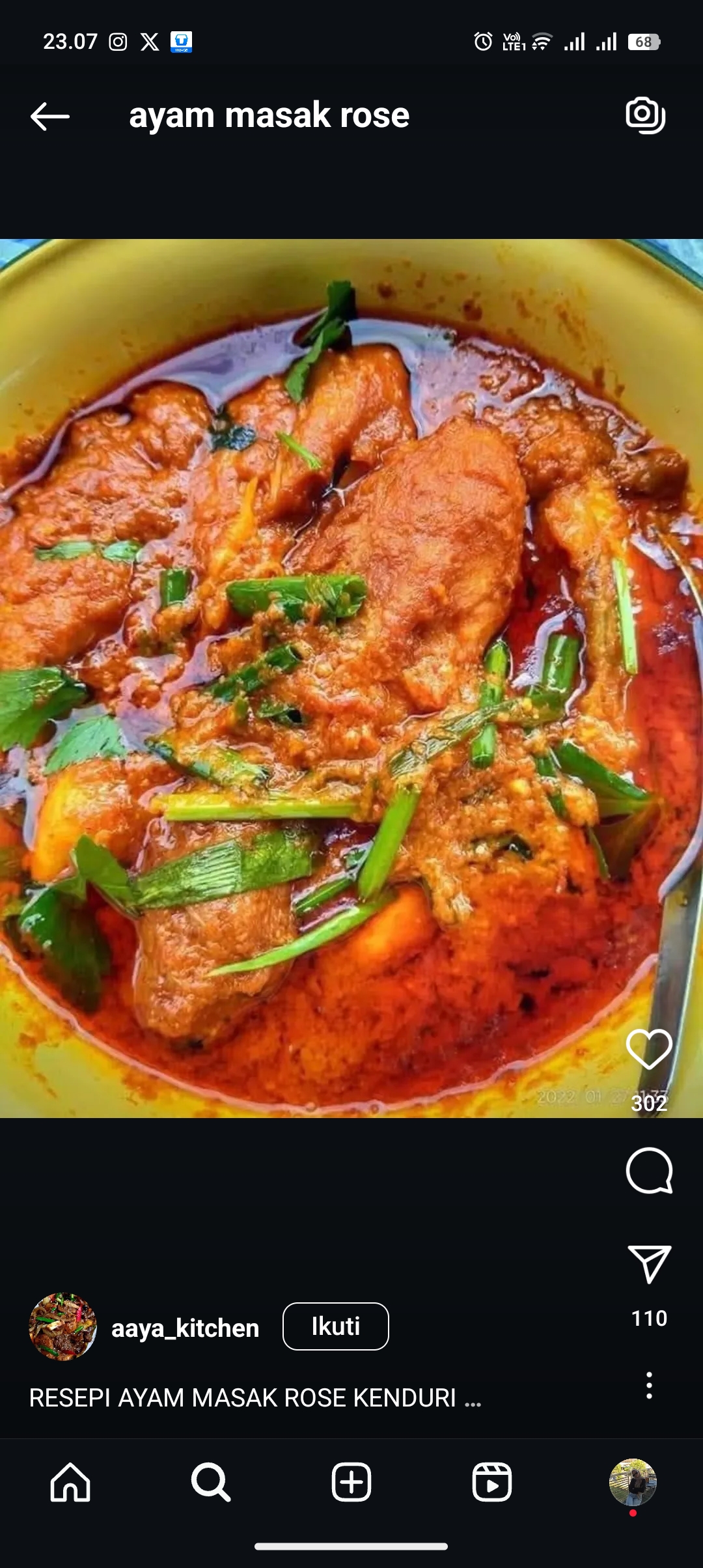 Resep ayam masak rose