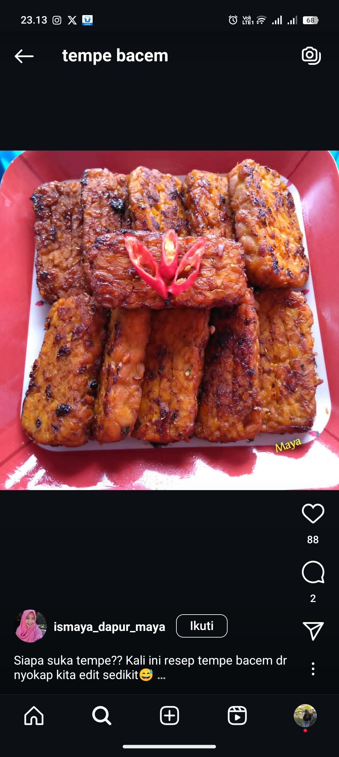 Resep tempe bacem