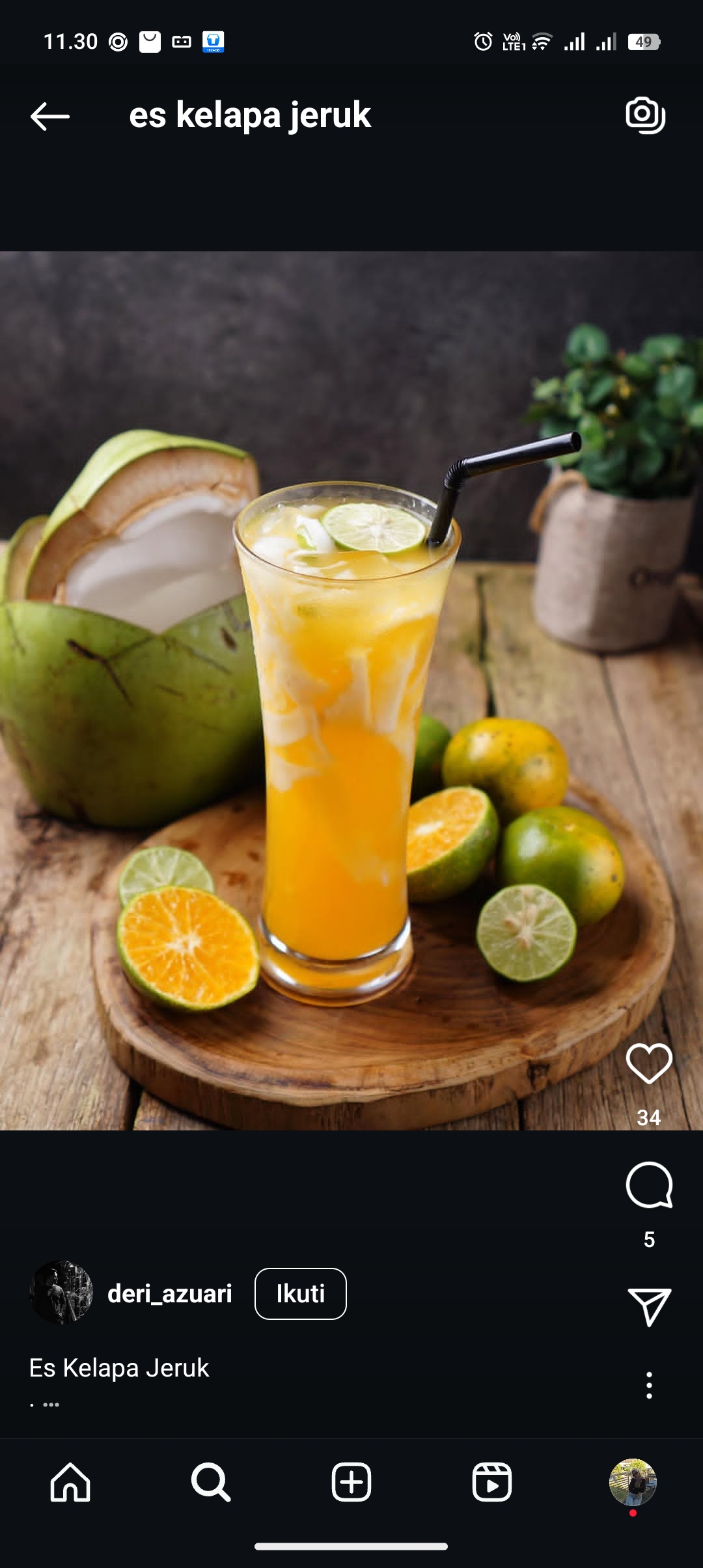 Resep es kelapa jeruk