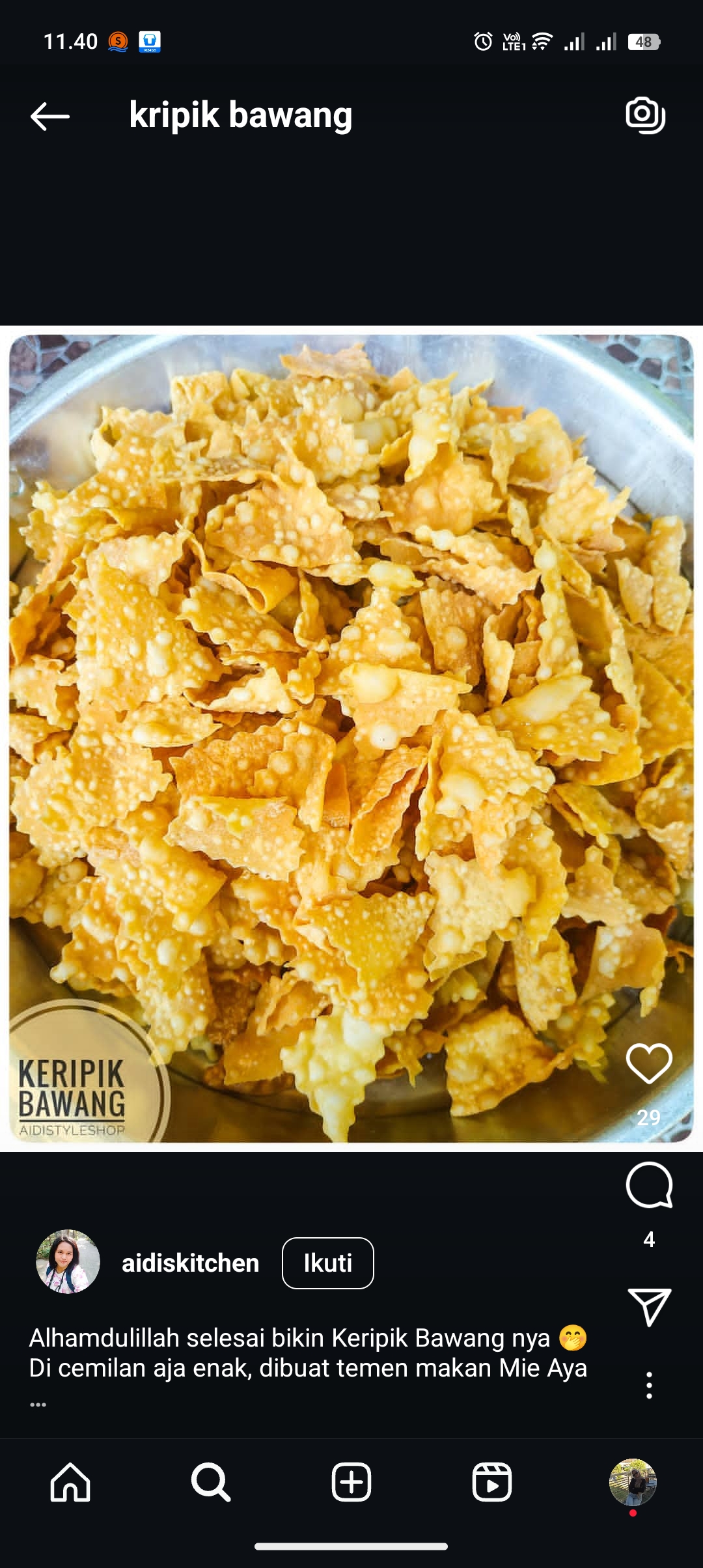 Resep keripik bawang