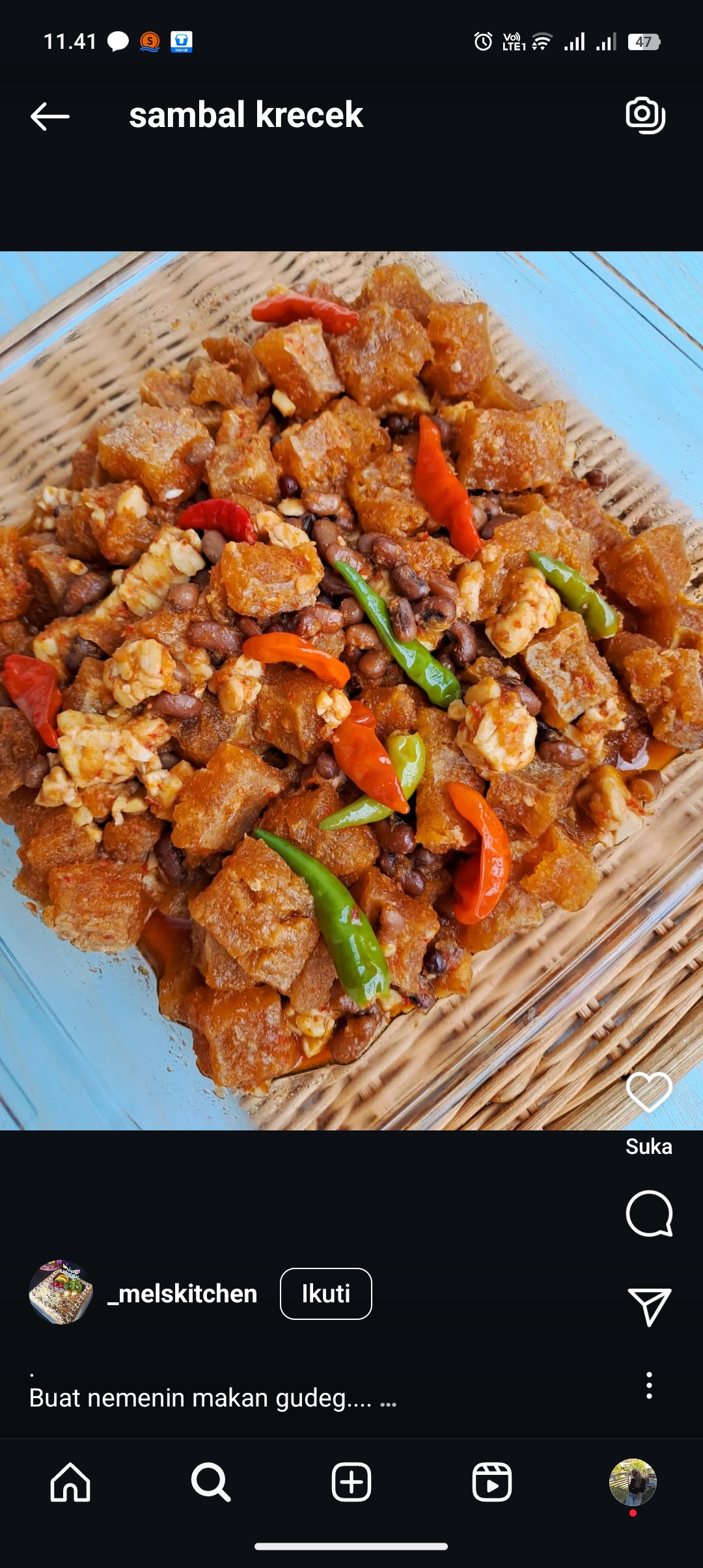 Resep sambal krecek tahu pedas