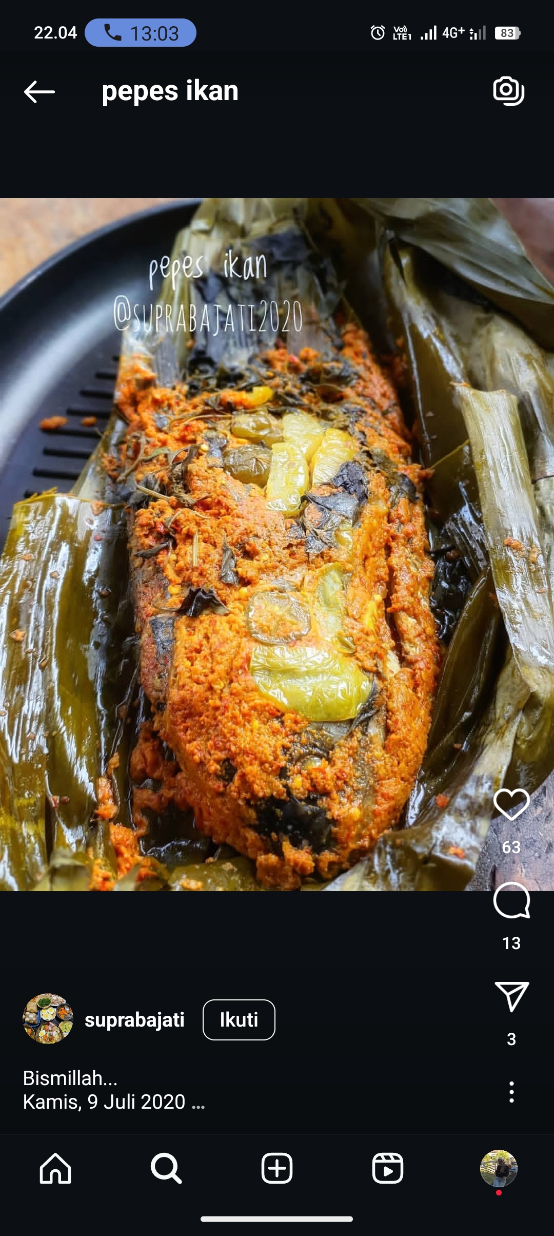 Resep pepes ikan enak
