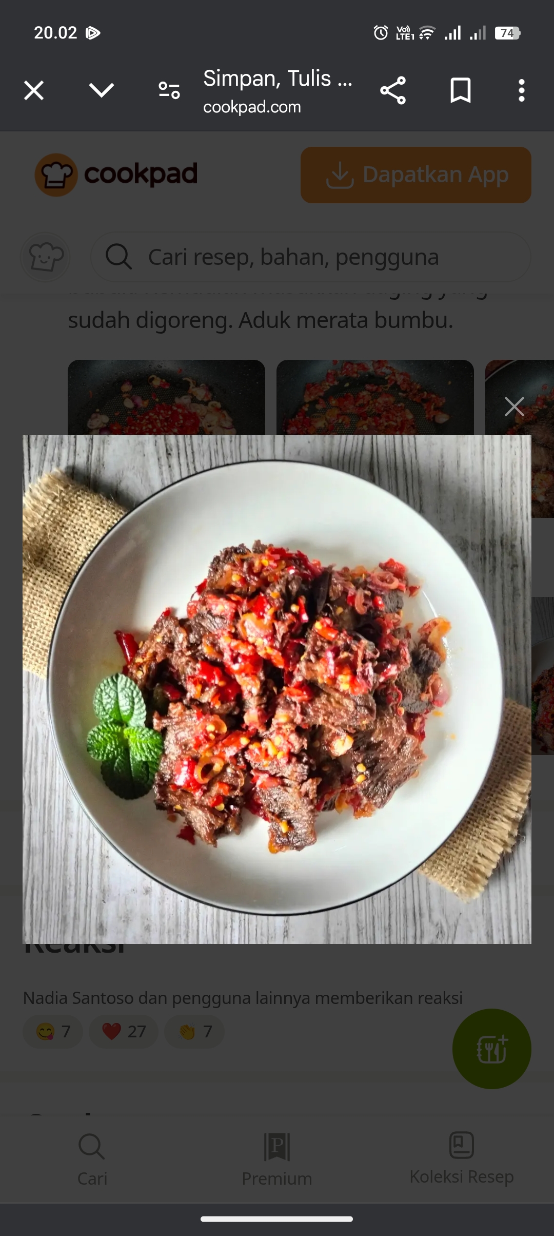 Resep dendeng batokok