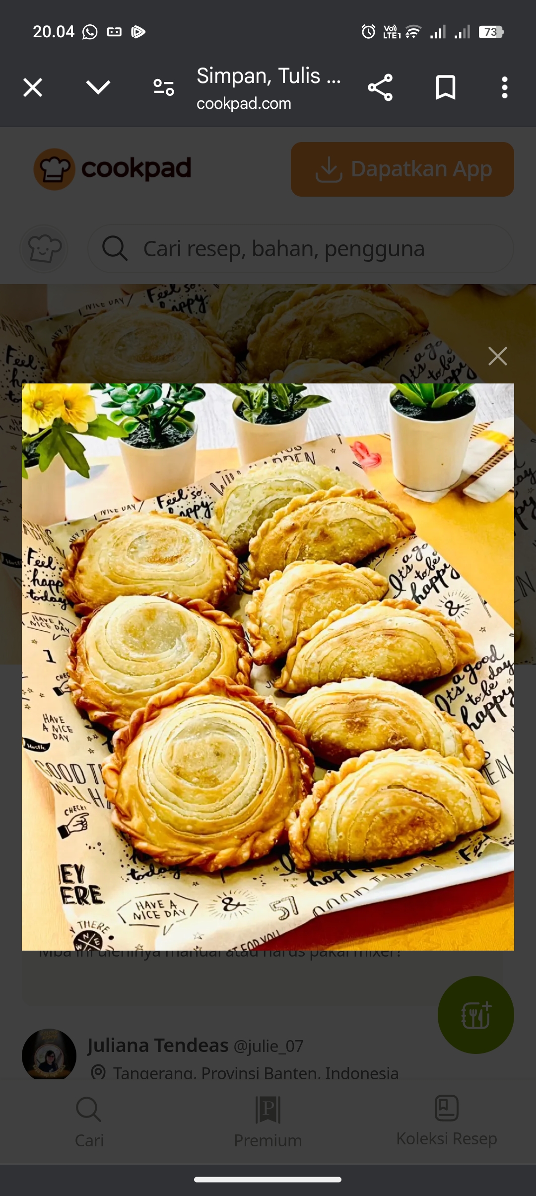 Resep pastel karipap