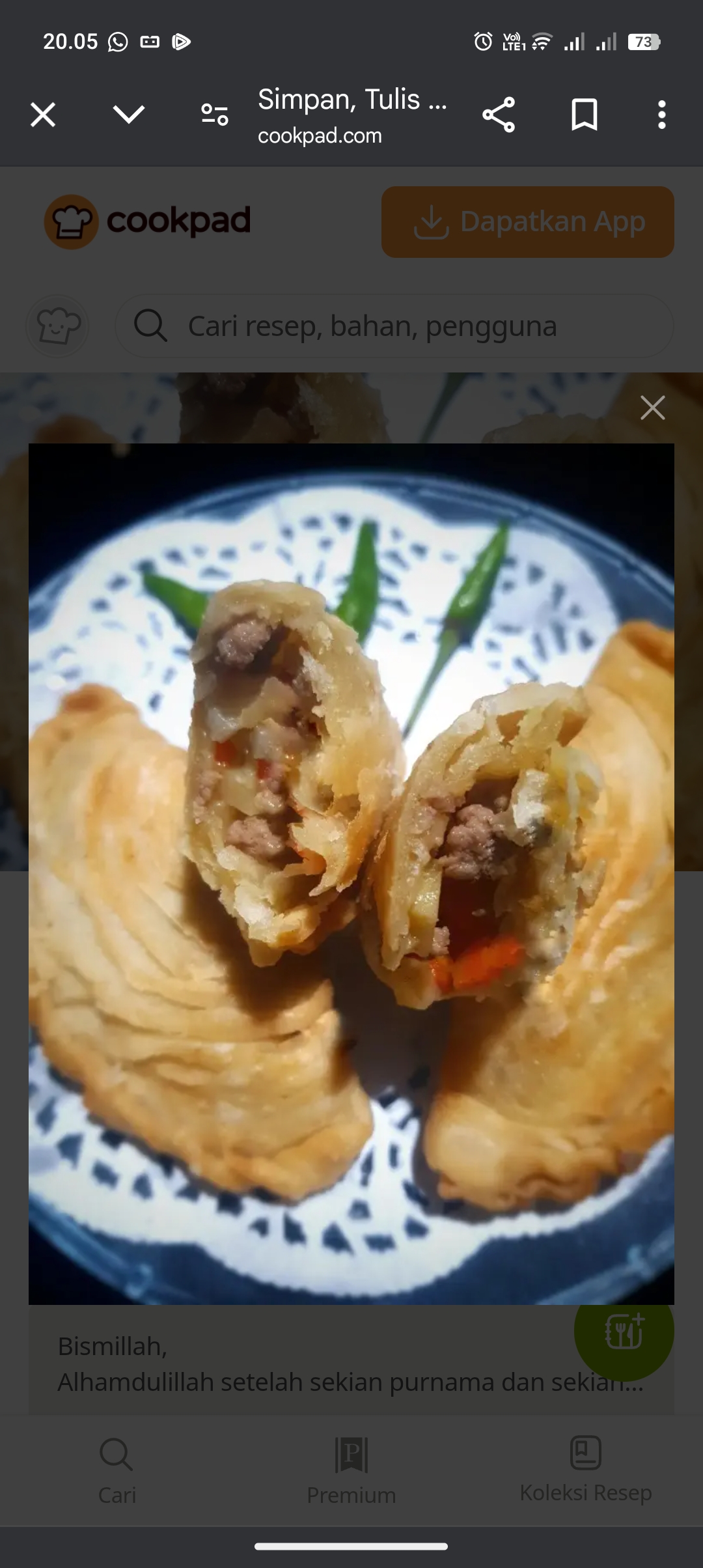 Resep pastel karipap