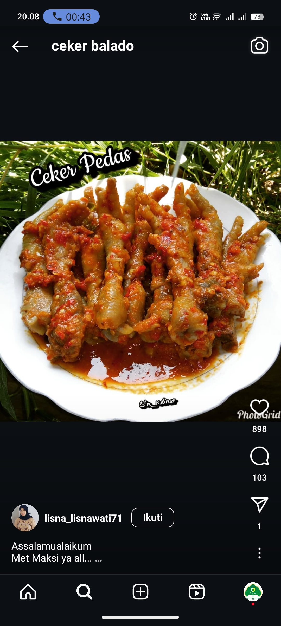 Resep ceker balado