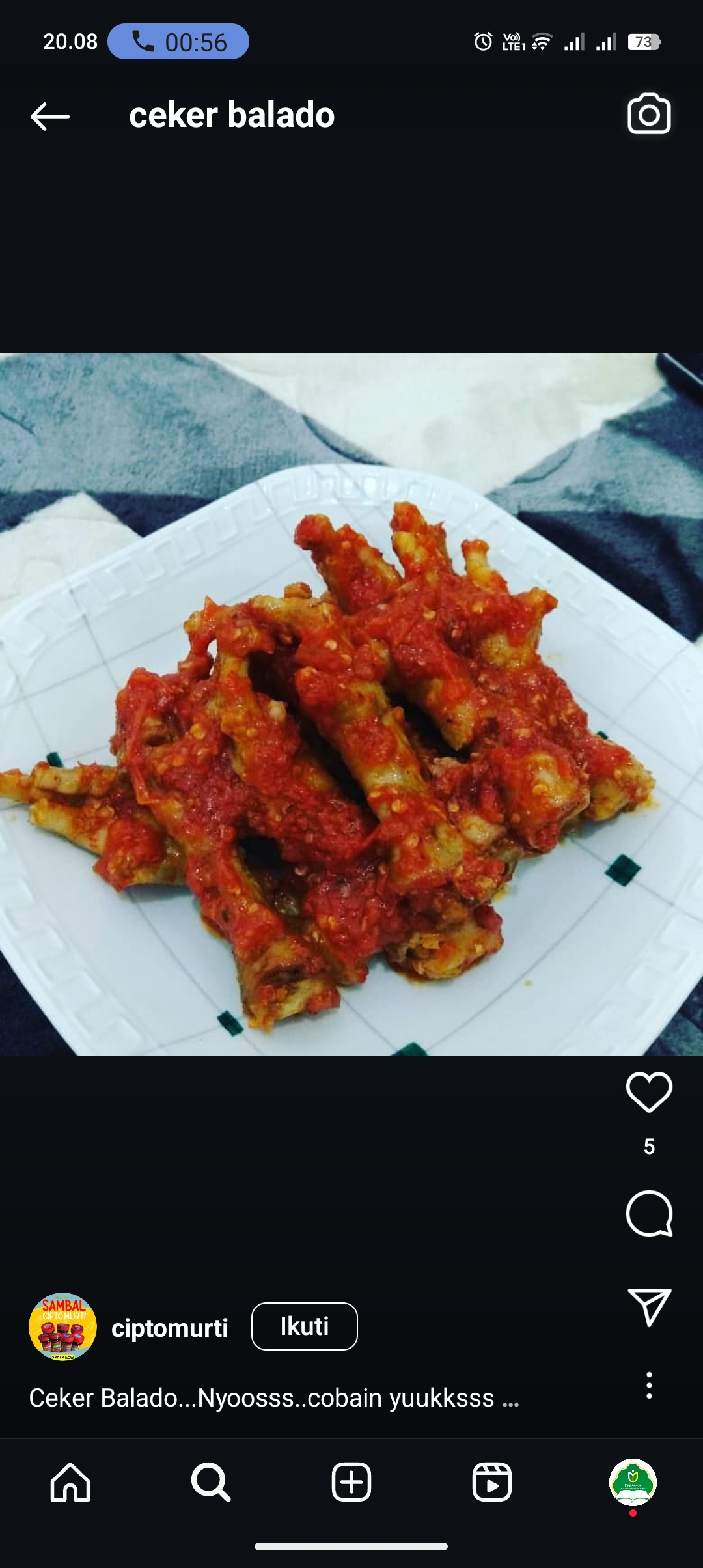 Resep ceker balado