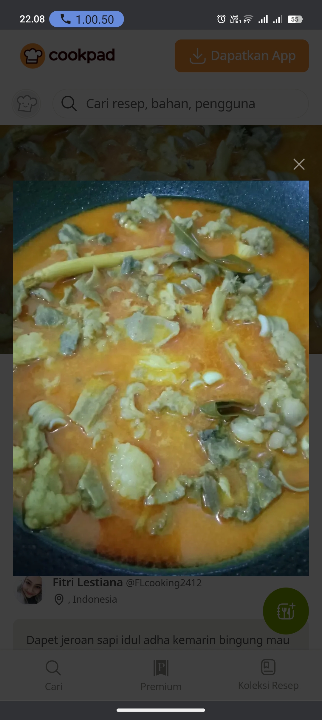 Gulai babat sapi