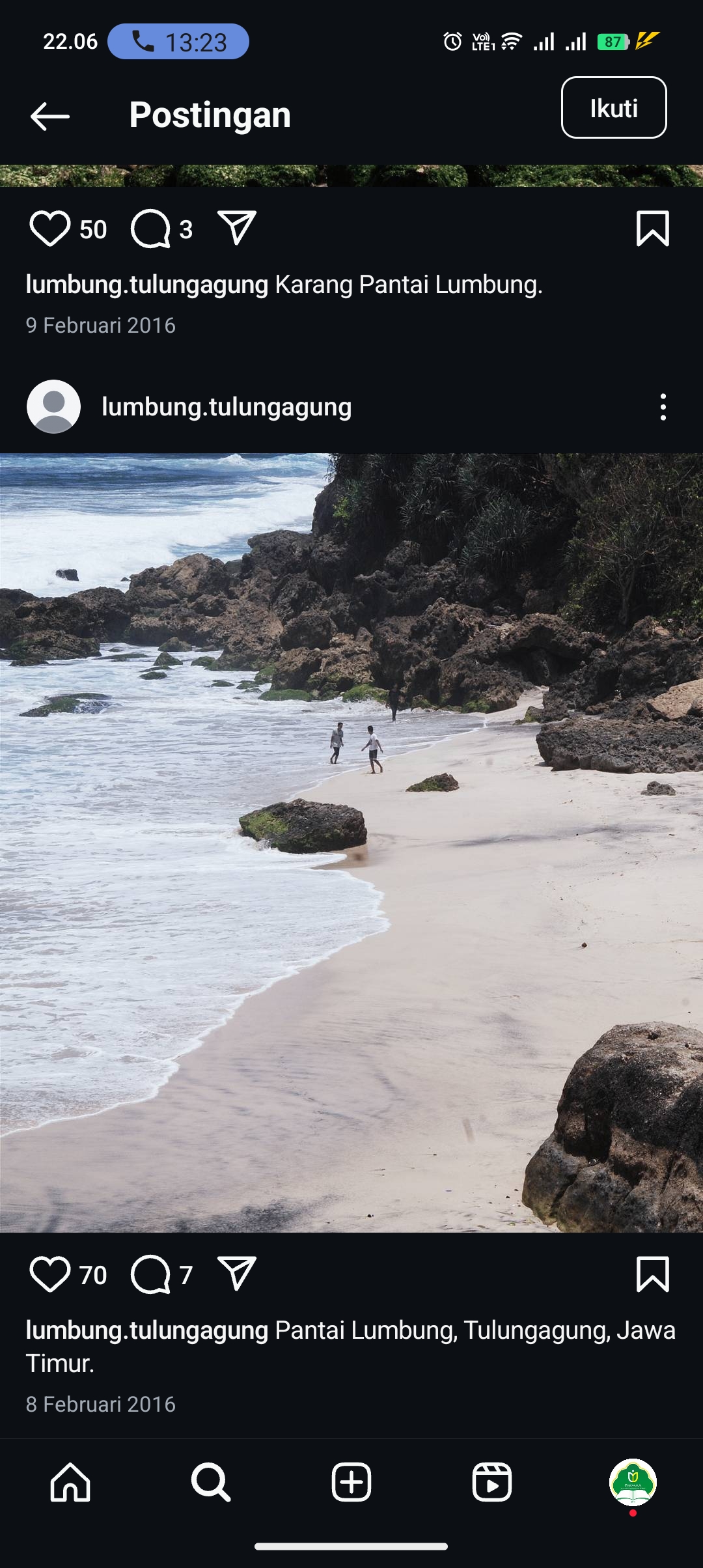 Wisata pantai lumbung