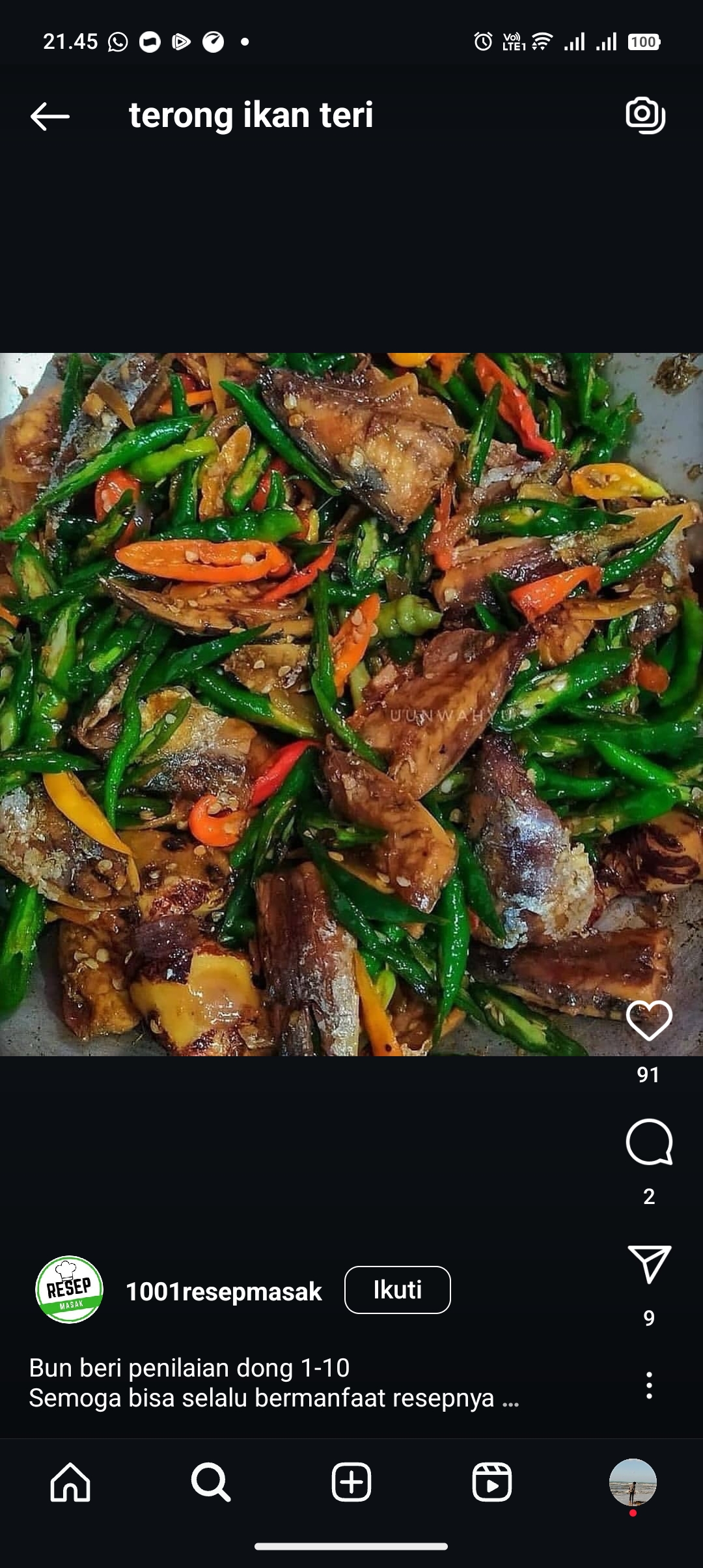 Resep terong ikan teri