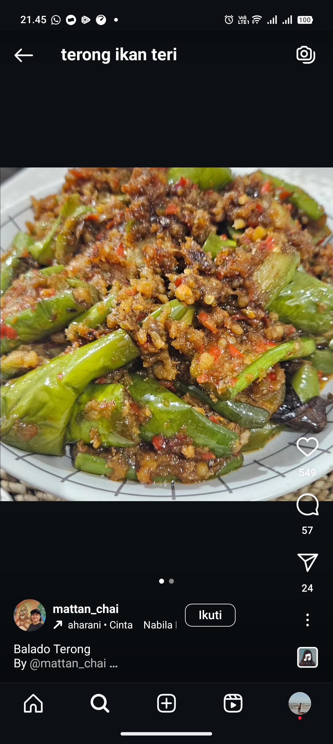 Resep sayur terong teri