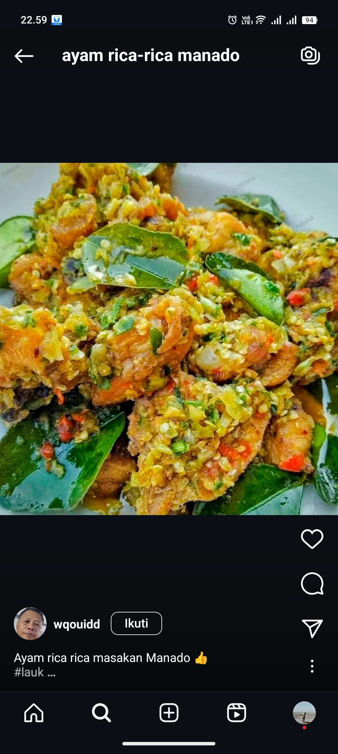 Resep ayam rica-rica manado
