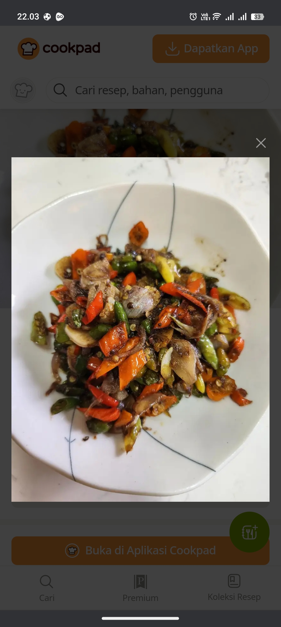 Sambal terasi iris