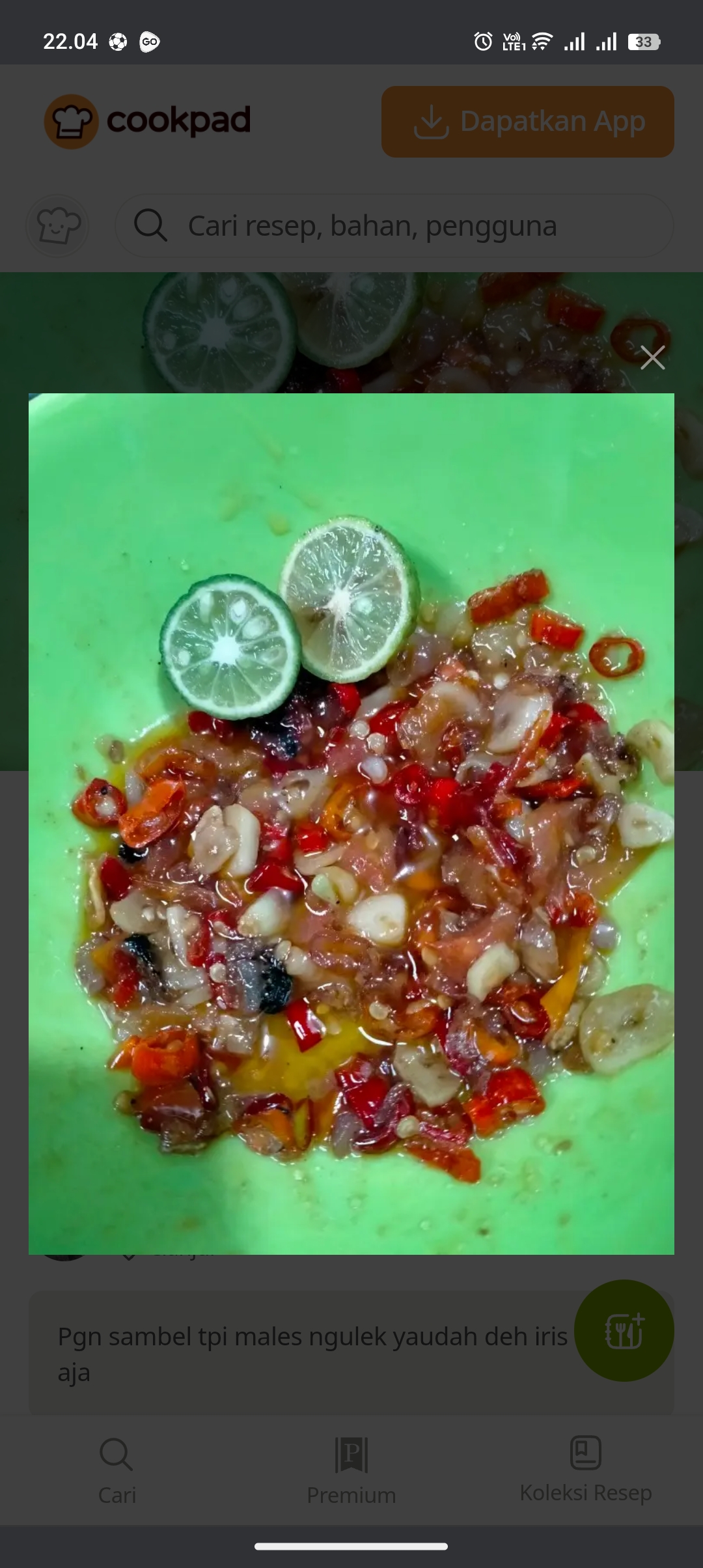 Sambal terasi bawang