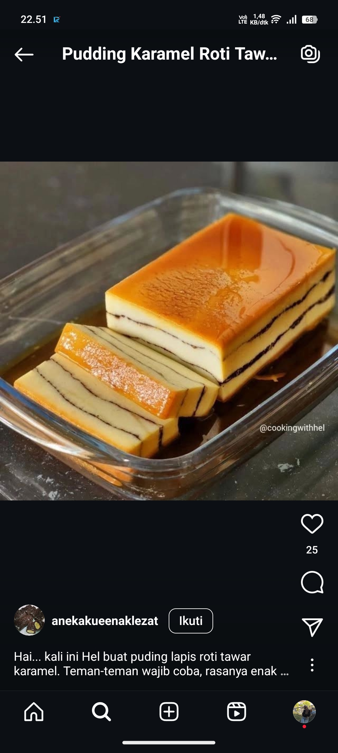 Pudding Karamel Roti Tawar