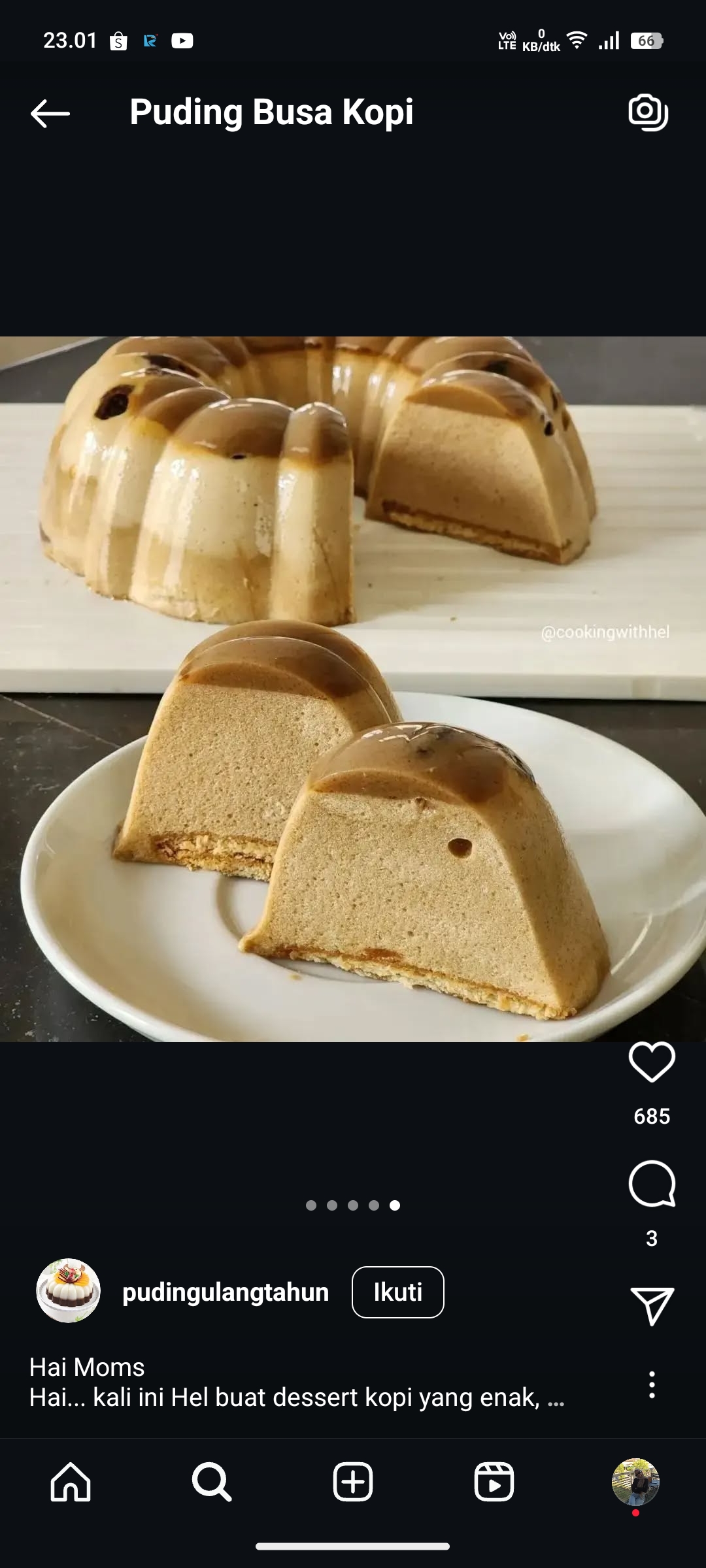 Ilustrasi Puding Busa Kopi Nescafe