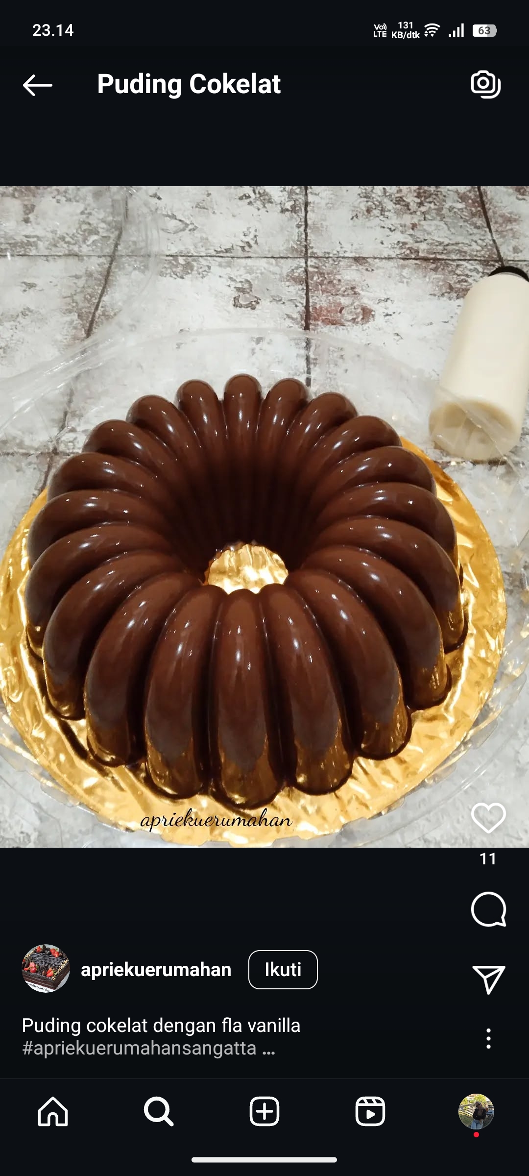 Puding Cokelat