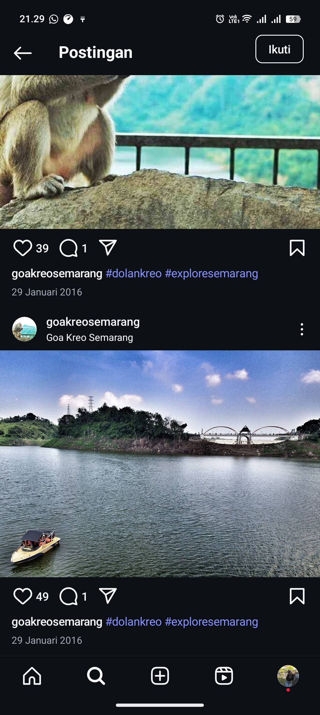 Wisata kawasan Goa Kreo Semarang