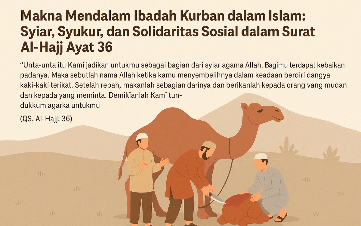 Ilustrasi penyembelihan hewan qurban dalam