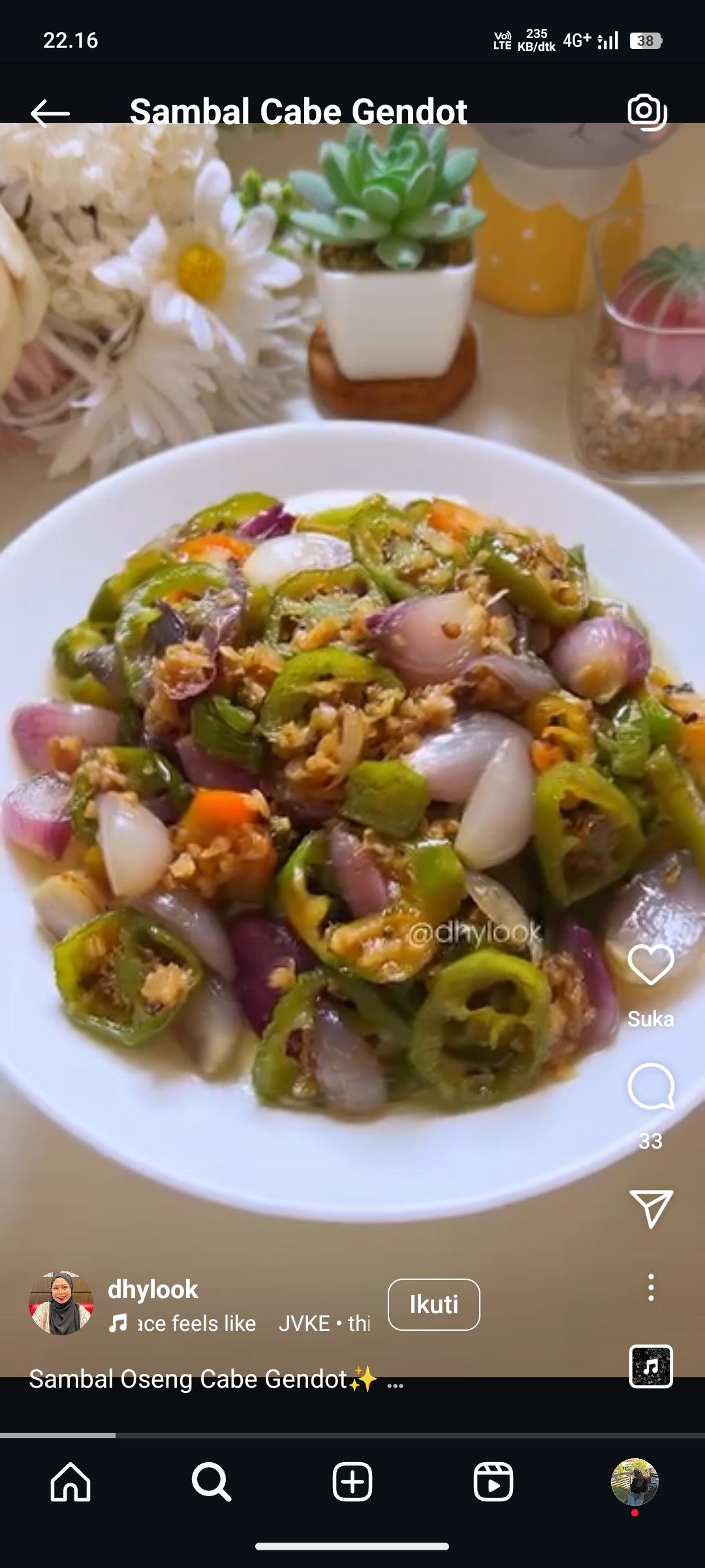 Tumis Sambal Cabe Gendot