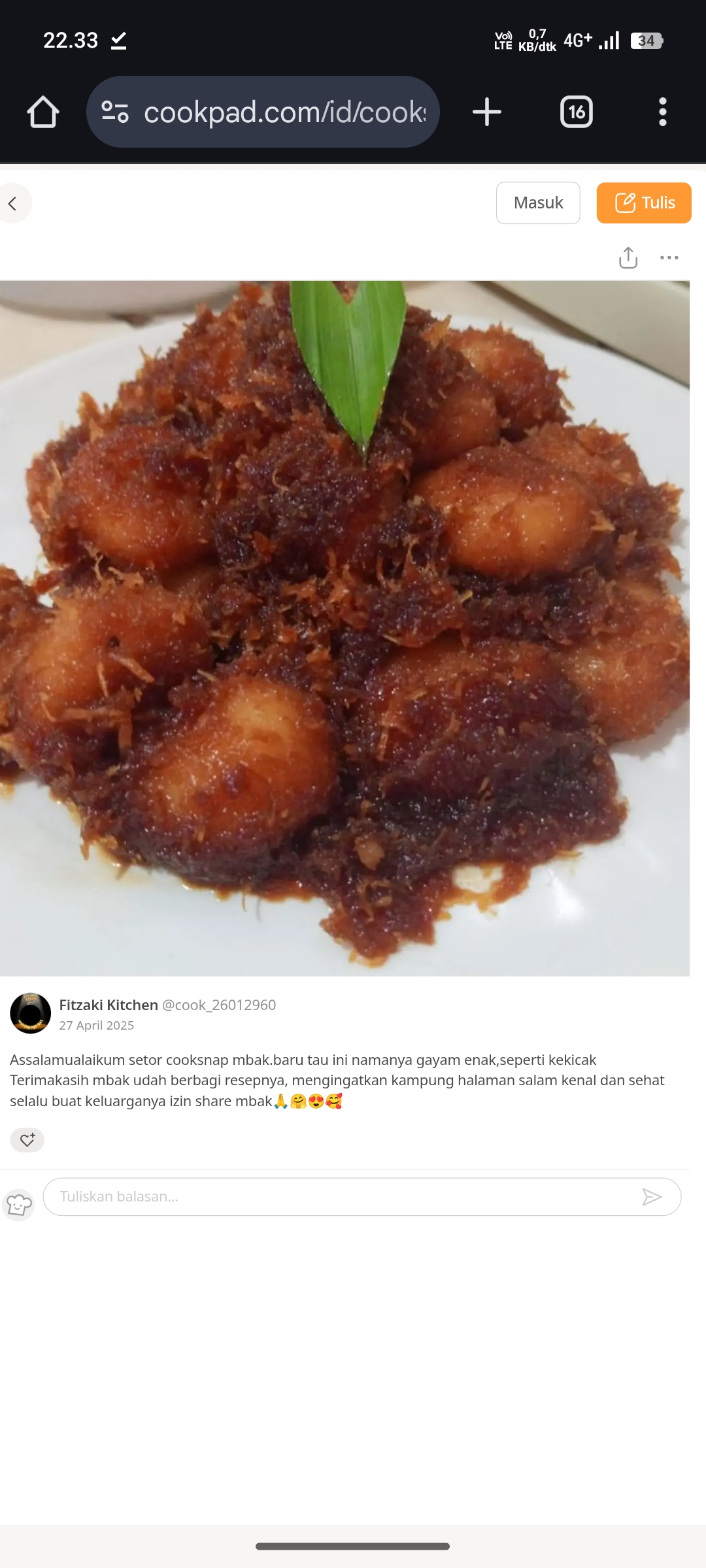 Kue Tradisional Gayam dari Banjarmasin