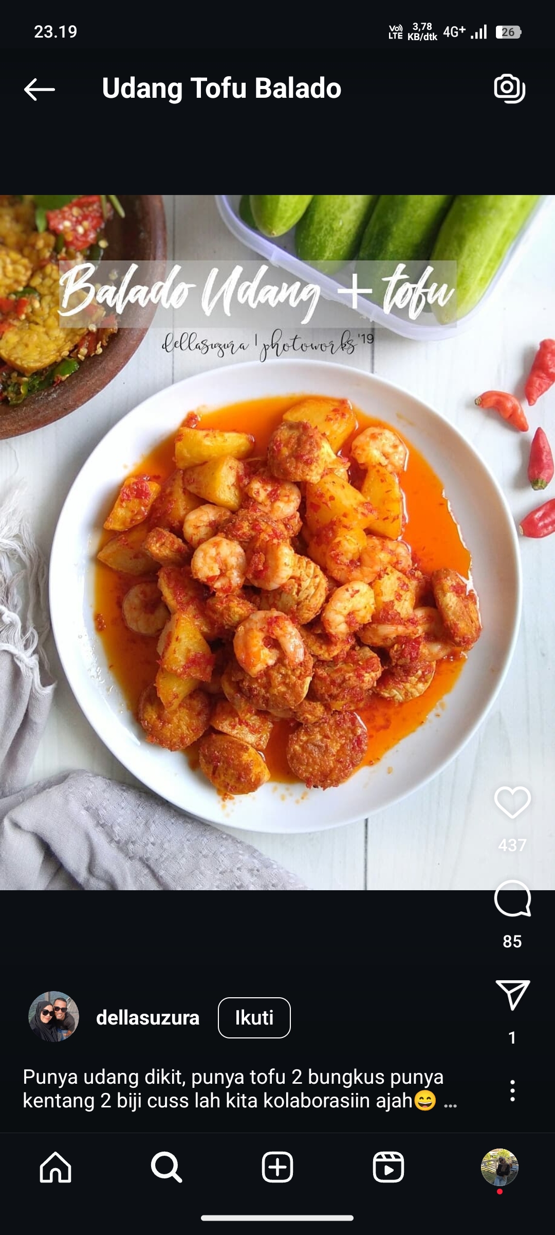 Udang Tofu Balado