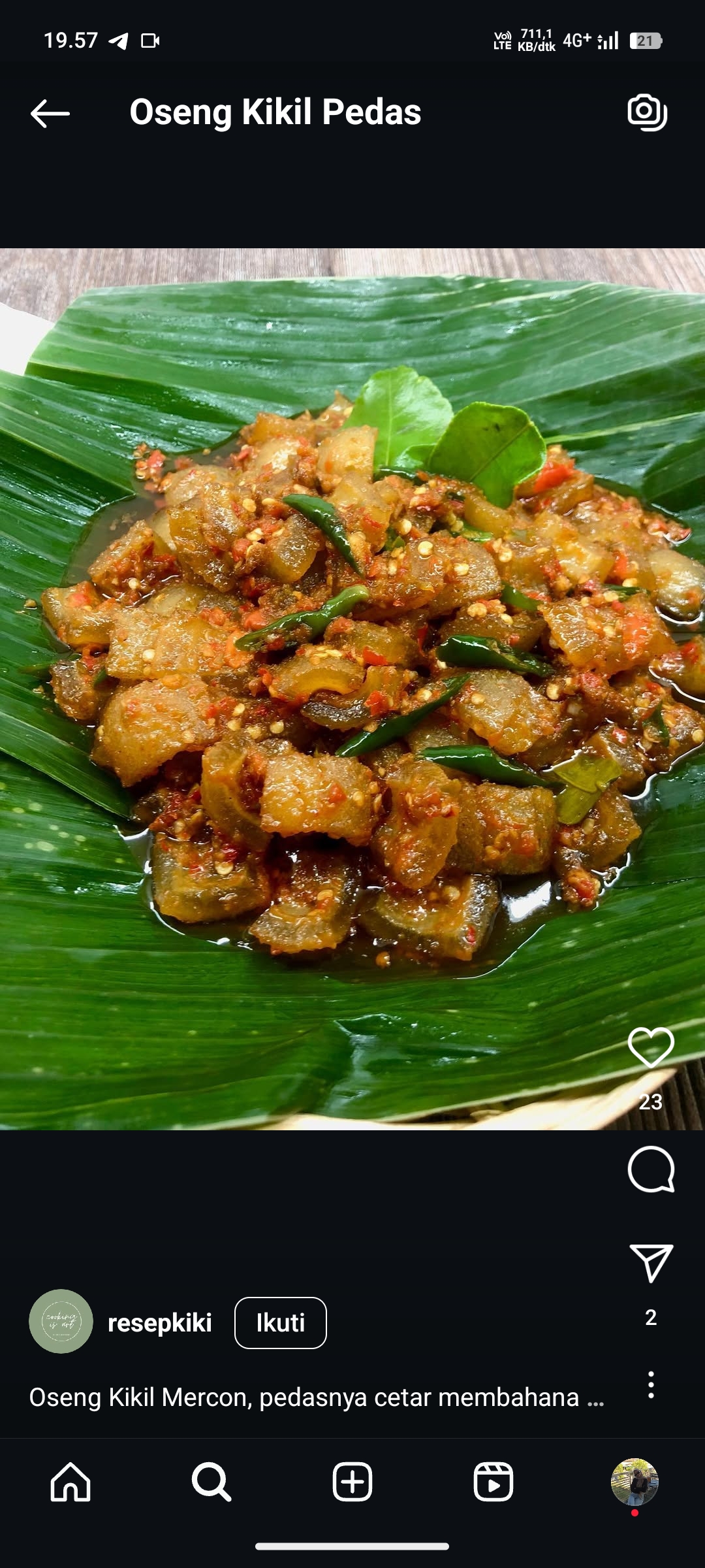Oseng Kikil Pedas
