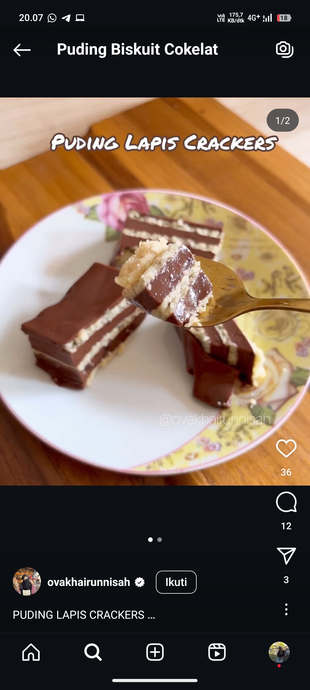 Puding Biskuit Cokelat