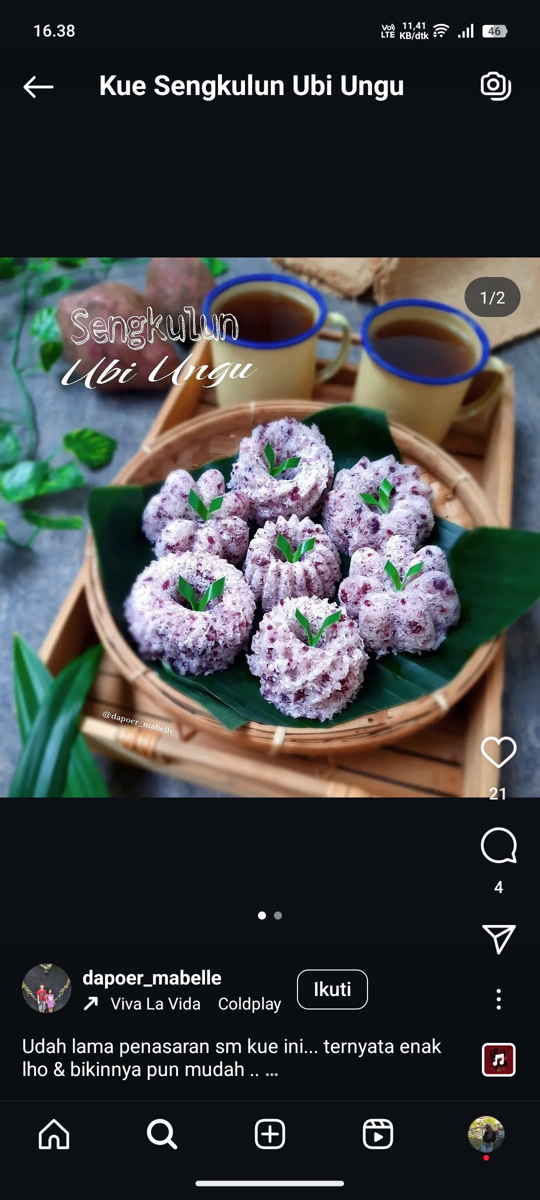 Kue Sengkulun Ubi Ungu