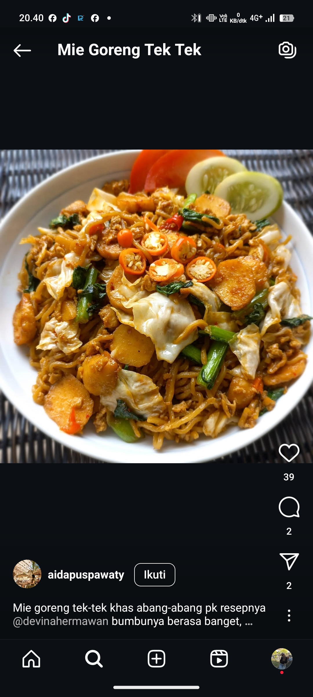 Mie Goreng Tek Tek