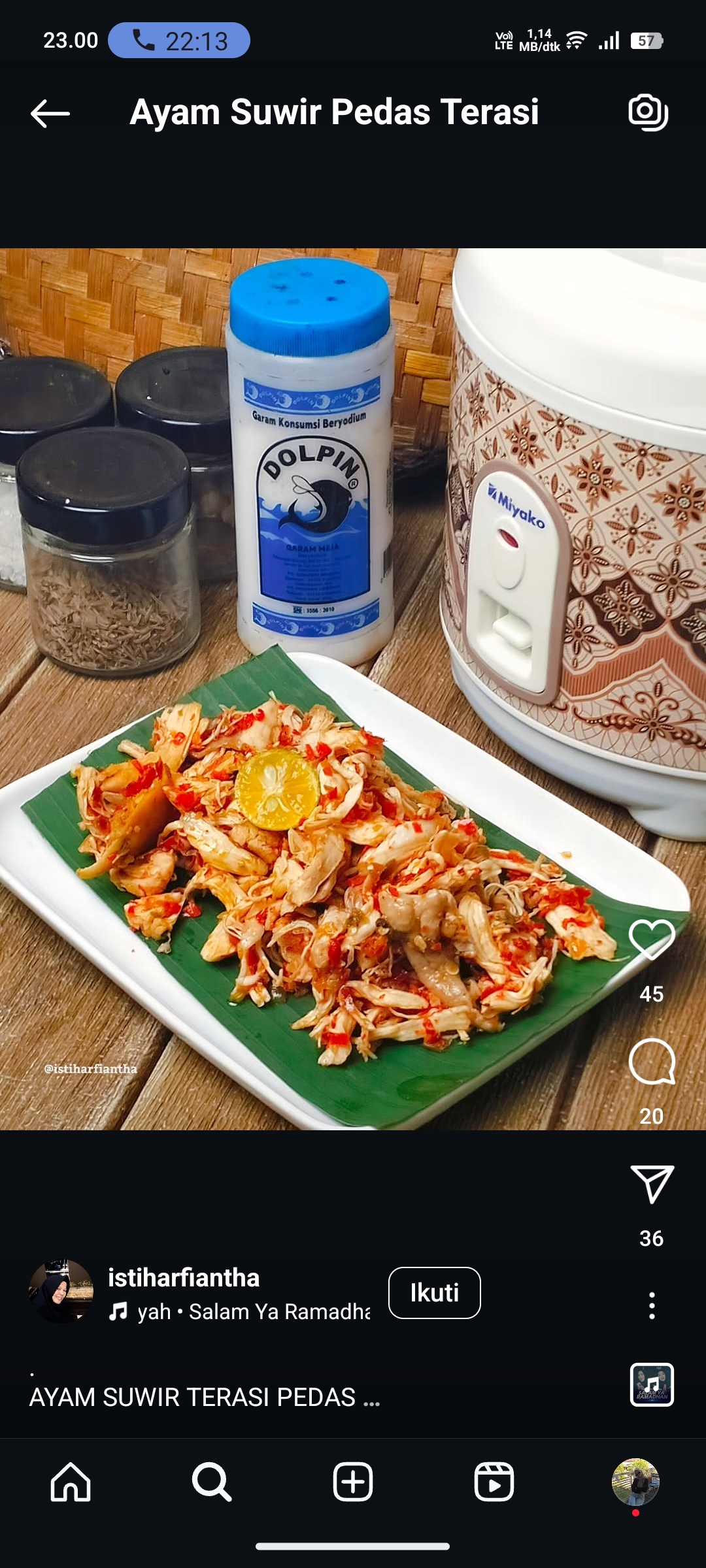 Ayam Suwir Pedas Terasi