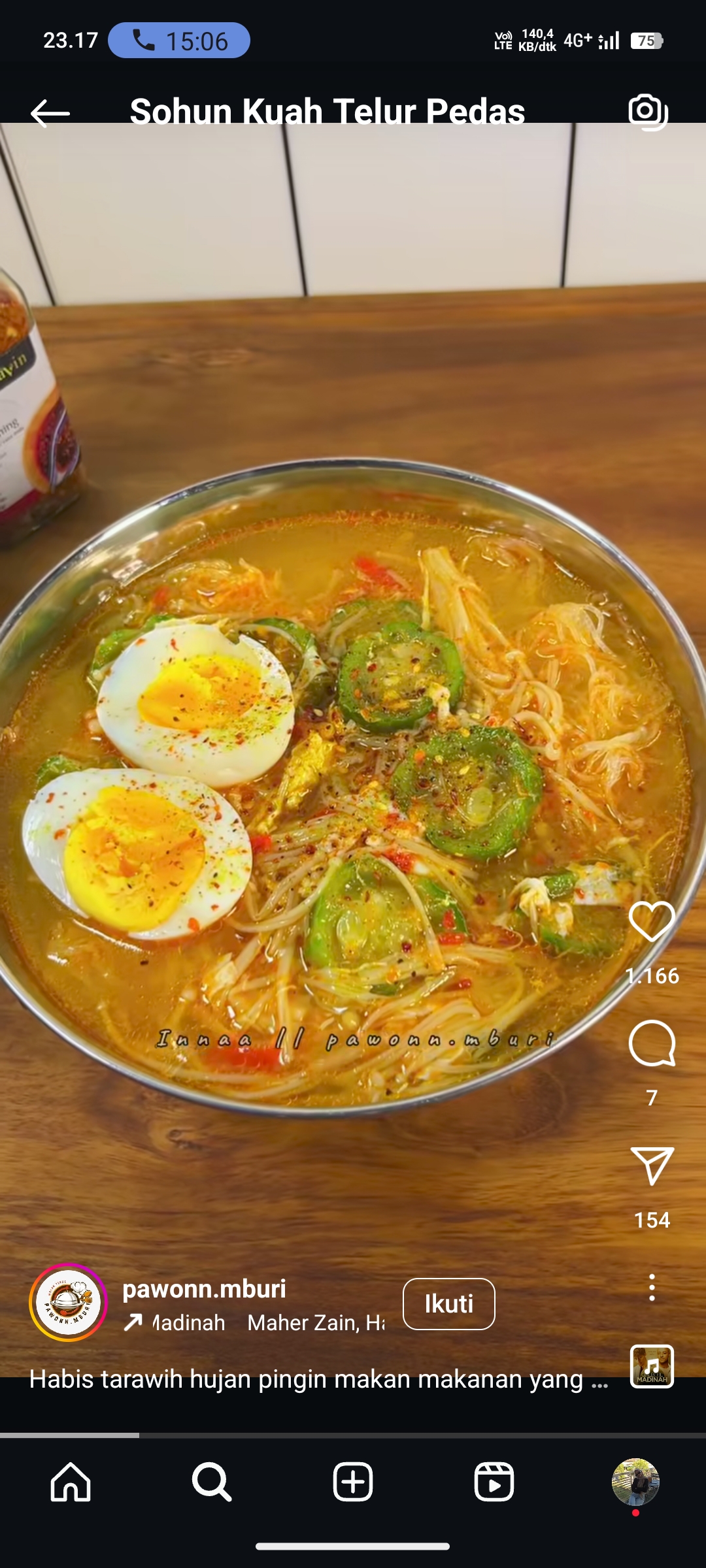Ilustrasi Sohun Kuah Telur Pedas