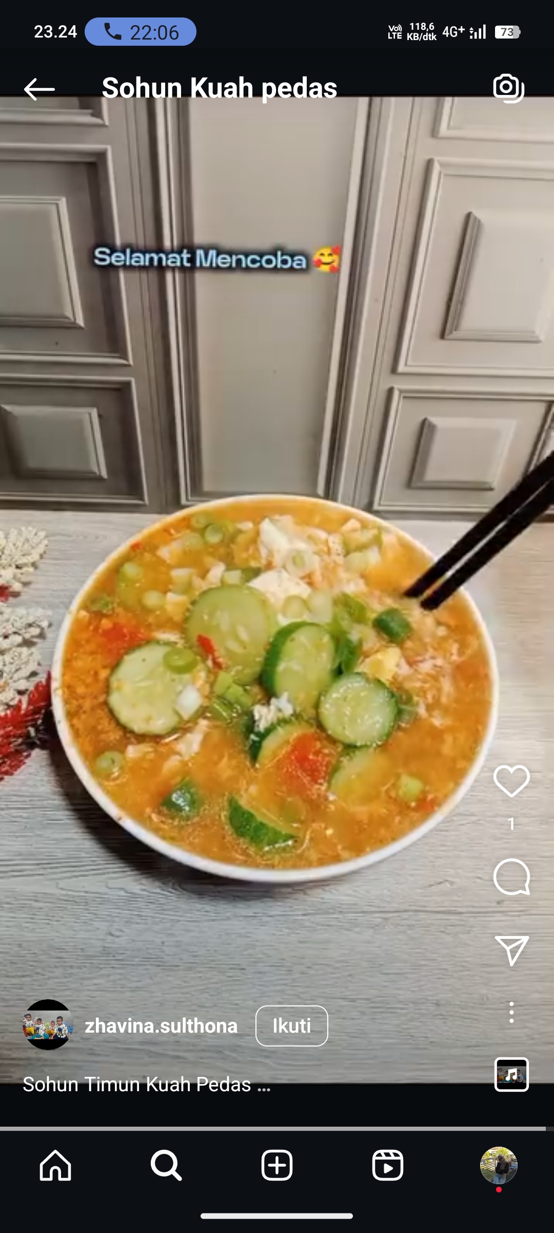 Ilustrasi Sohun Kuah Telur Pedas
