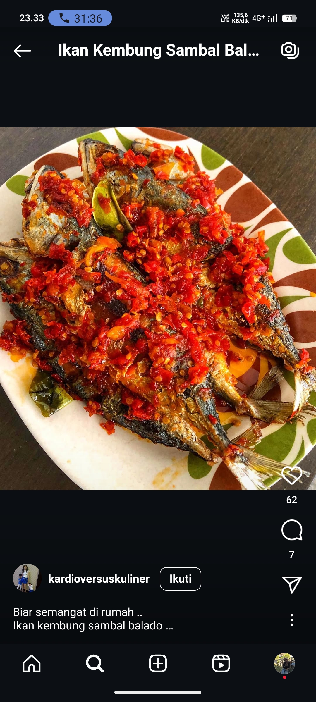 Ikan Kembung Sambal Balado