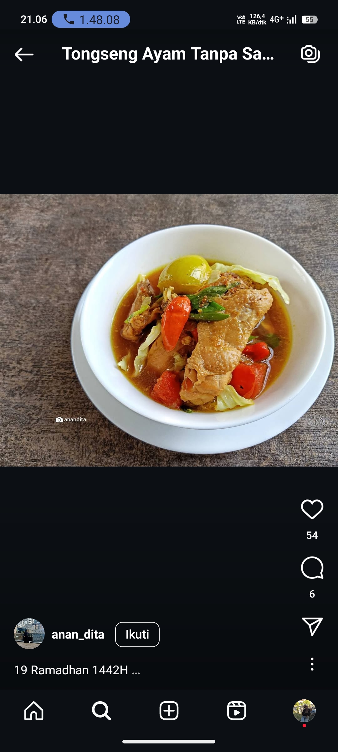 Tongseng Ayam Tanpa Santan