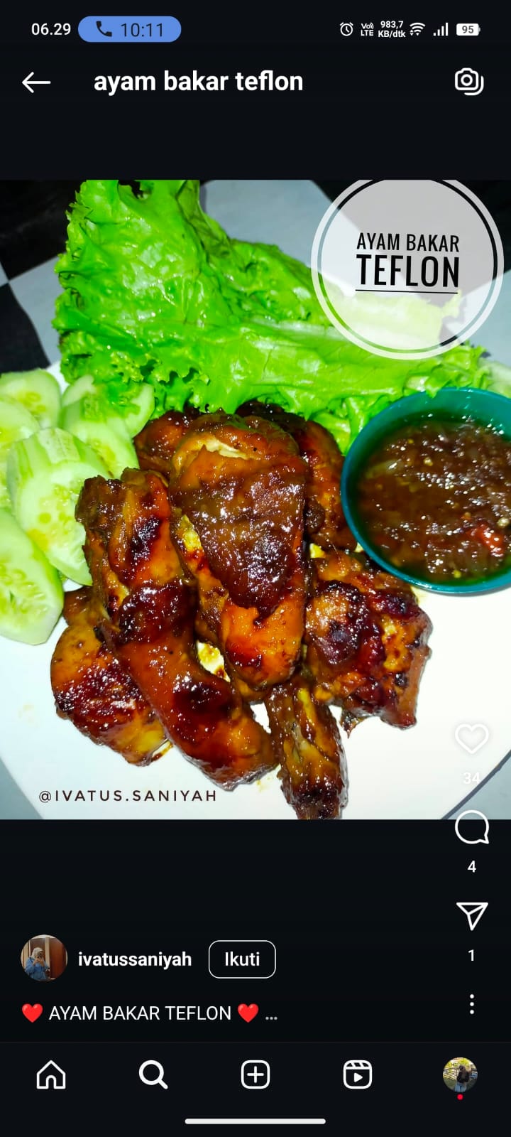 Resep ayam bakar teflon