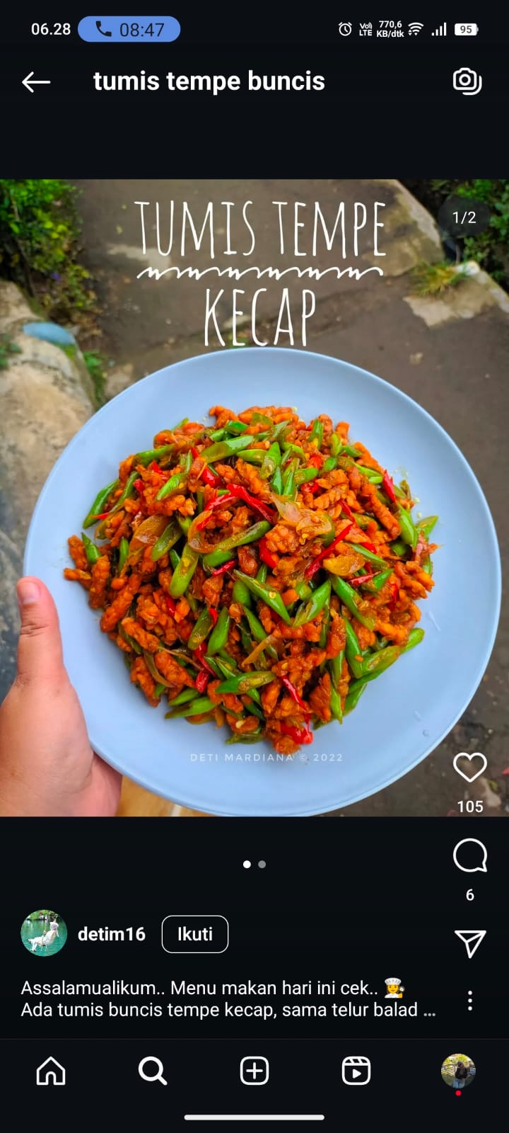 Tumis tempe buncis kecap