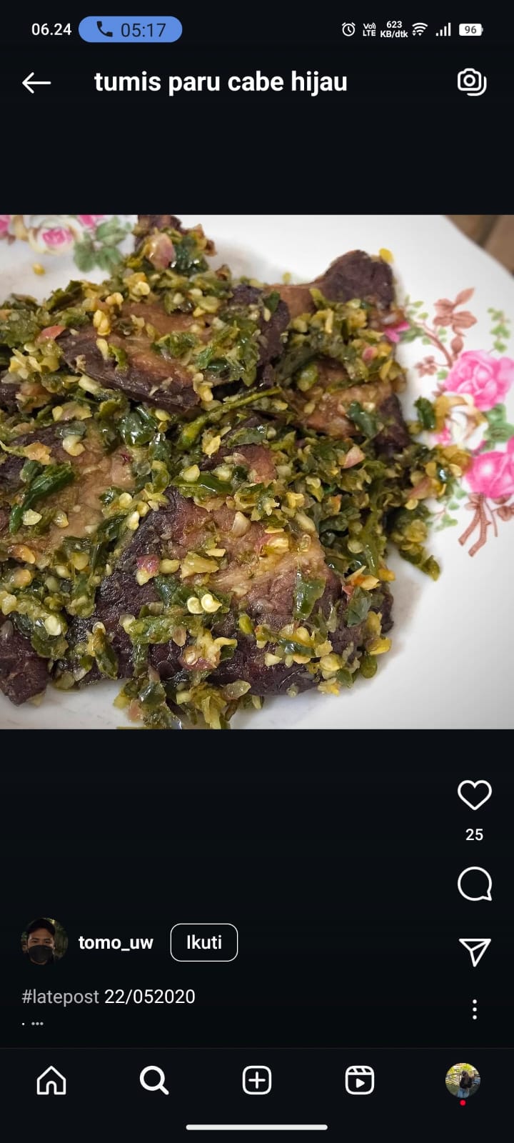 Rahasia kenikmatan tumis paru cabe hijau