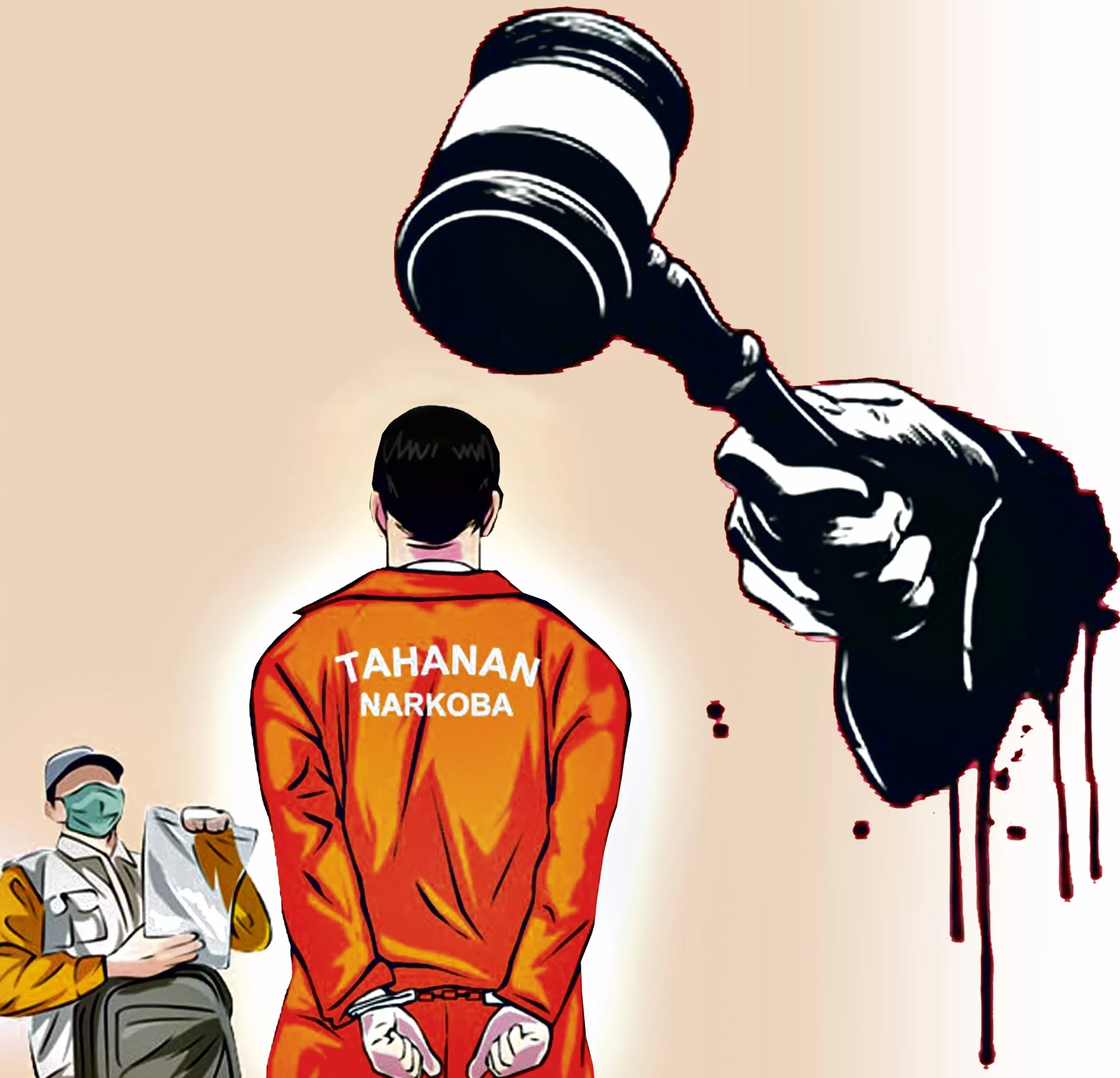 ilustrasi persidangan terdakwa kasus penyalahgunaan narkoba. (RADAR SAMPIT)