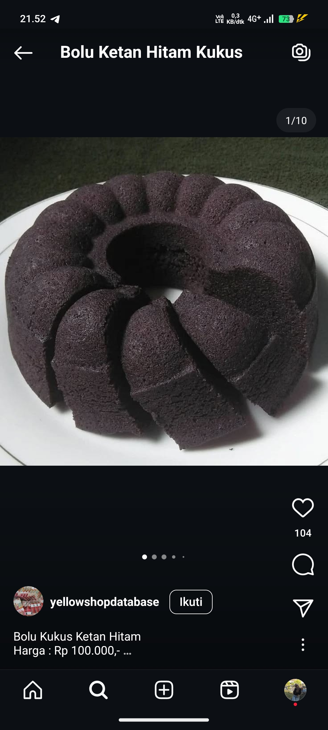 Bolu Ketan Hitam Kukus