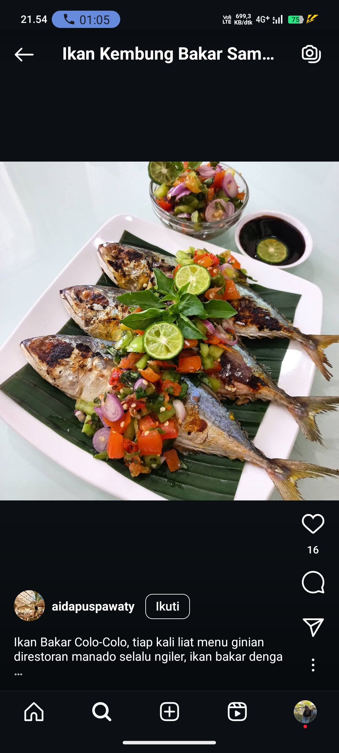 Ikan Kembung Bakar Sambal Colo-Colo