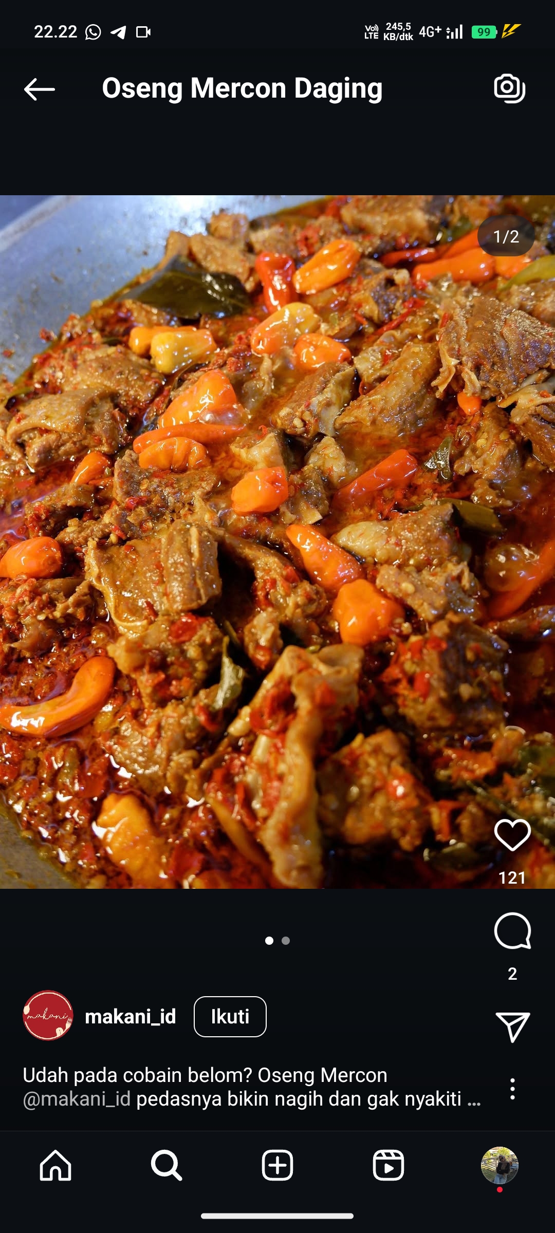 Oseng Mercon Daging