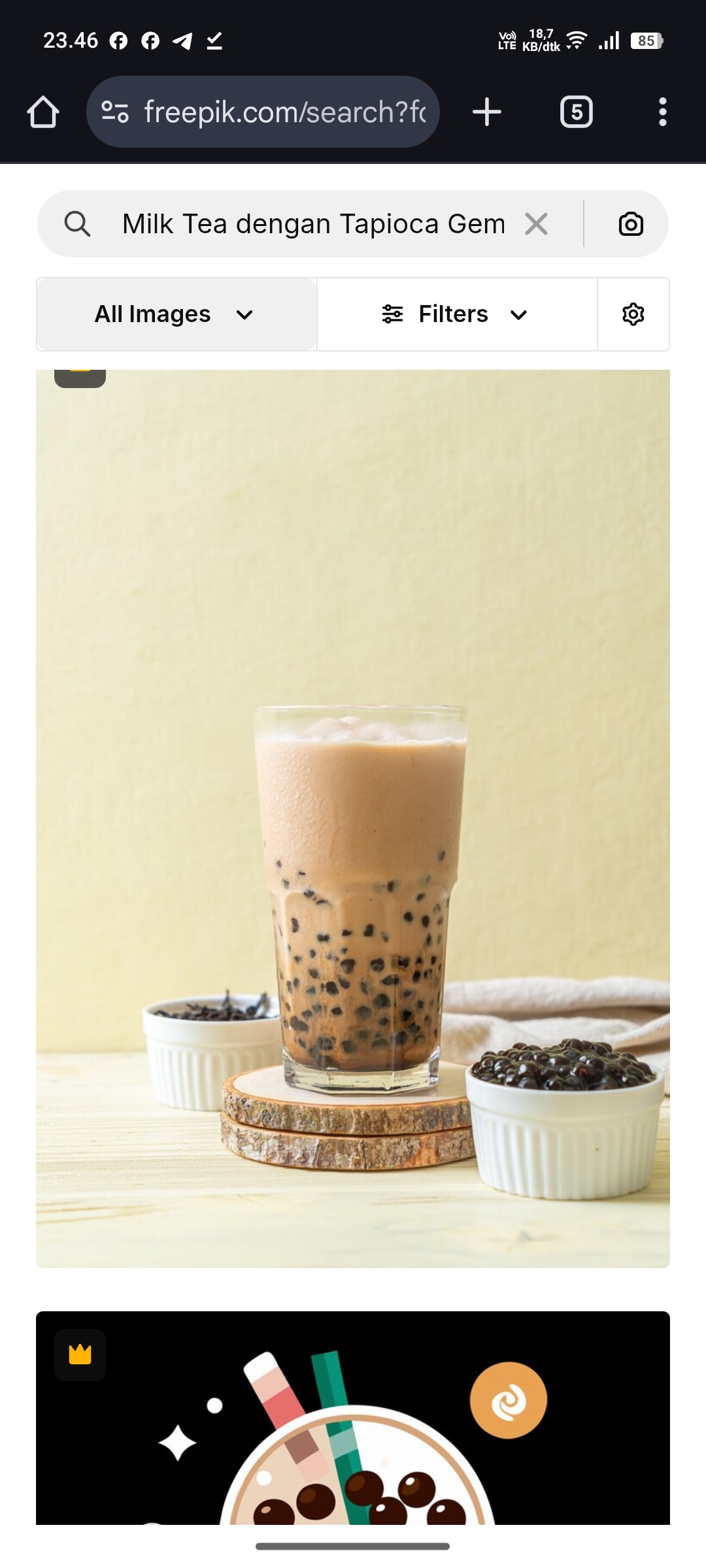 Milk Tea dengan Tapioca Gems