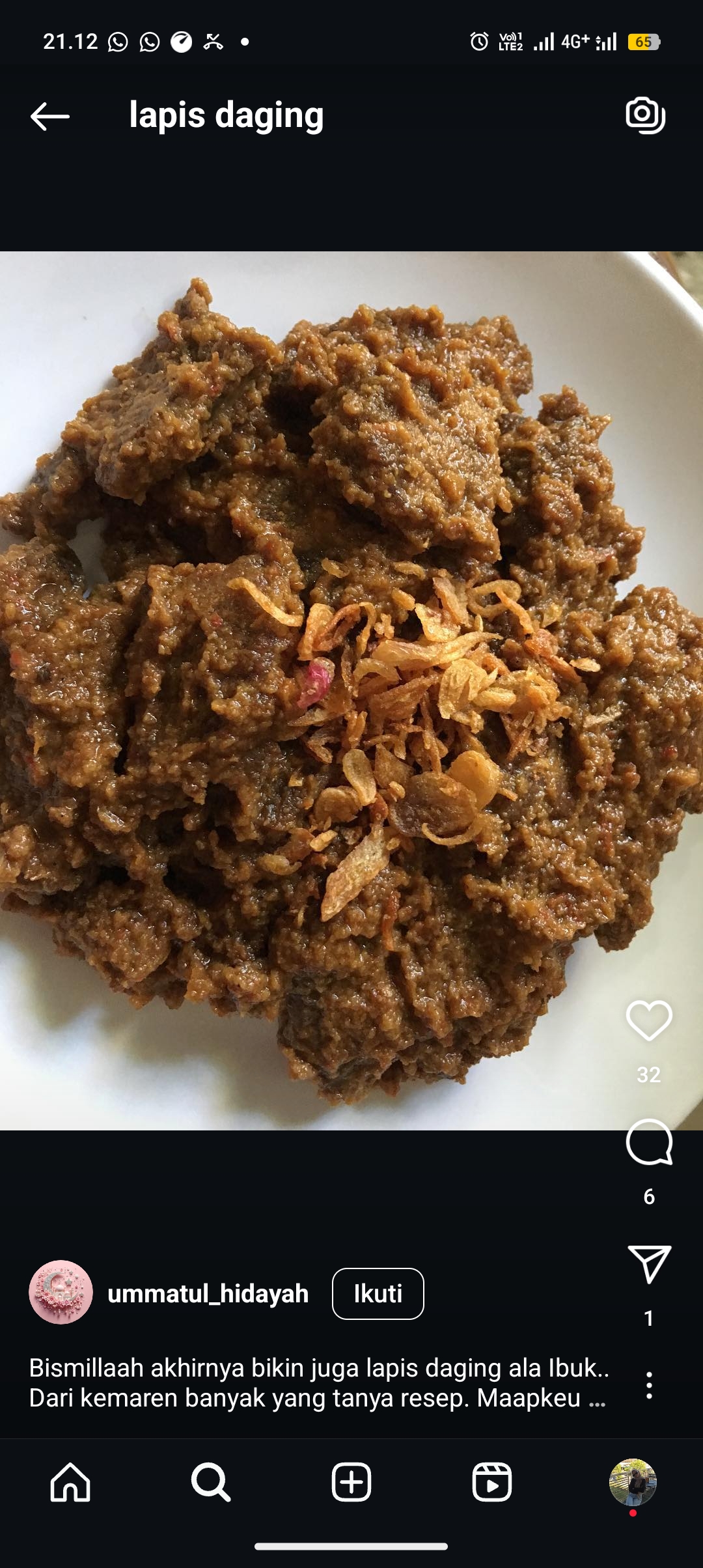 Resep lapis daging enak