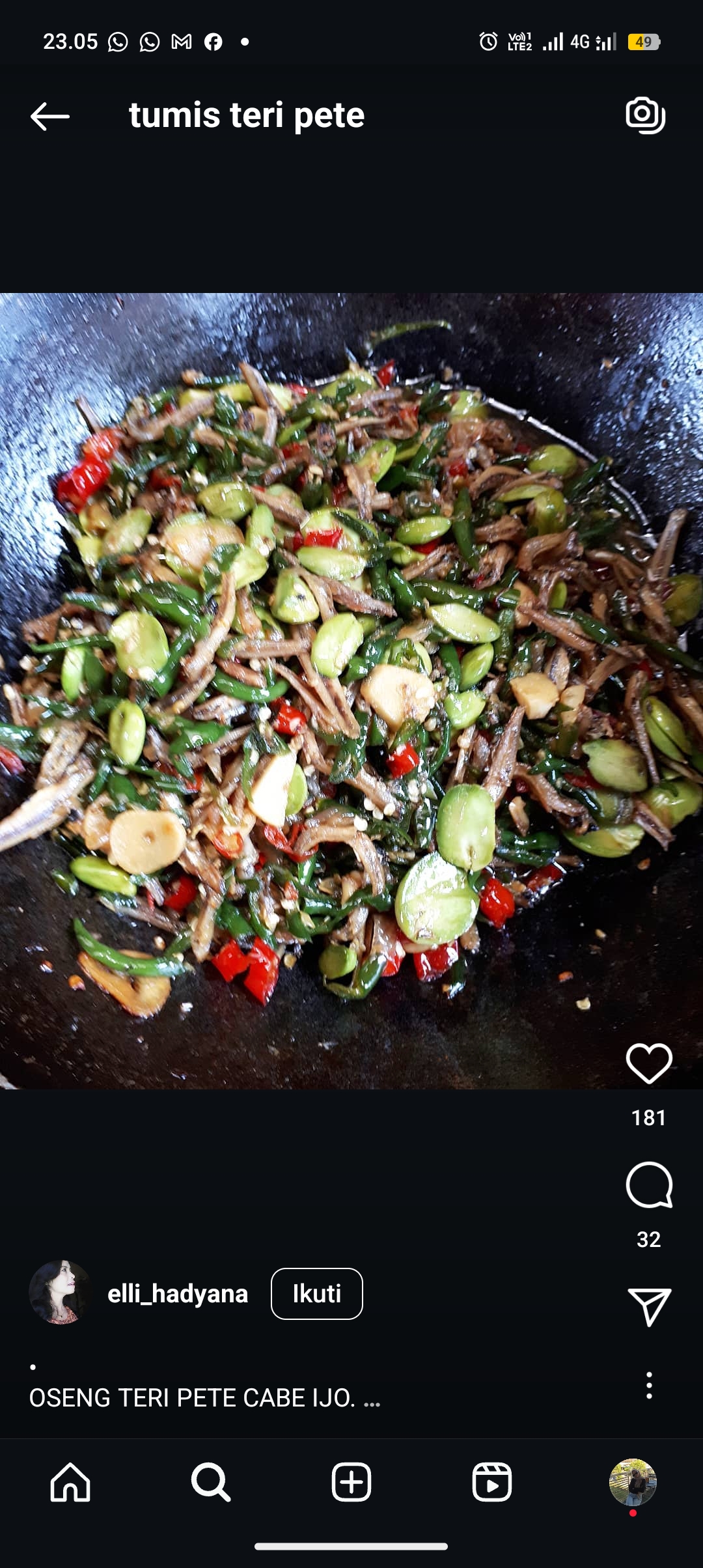 Resep Tumis Pete Pedas