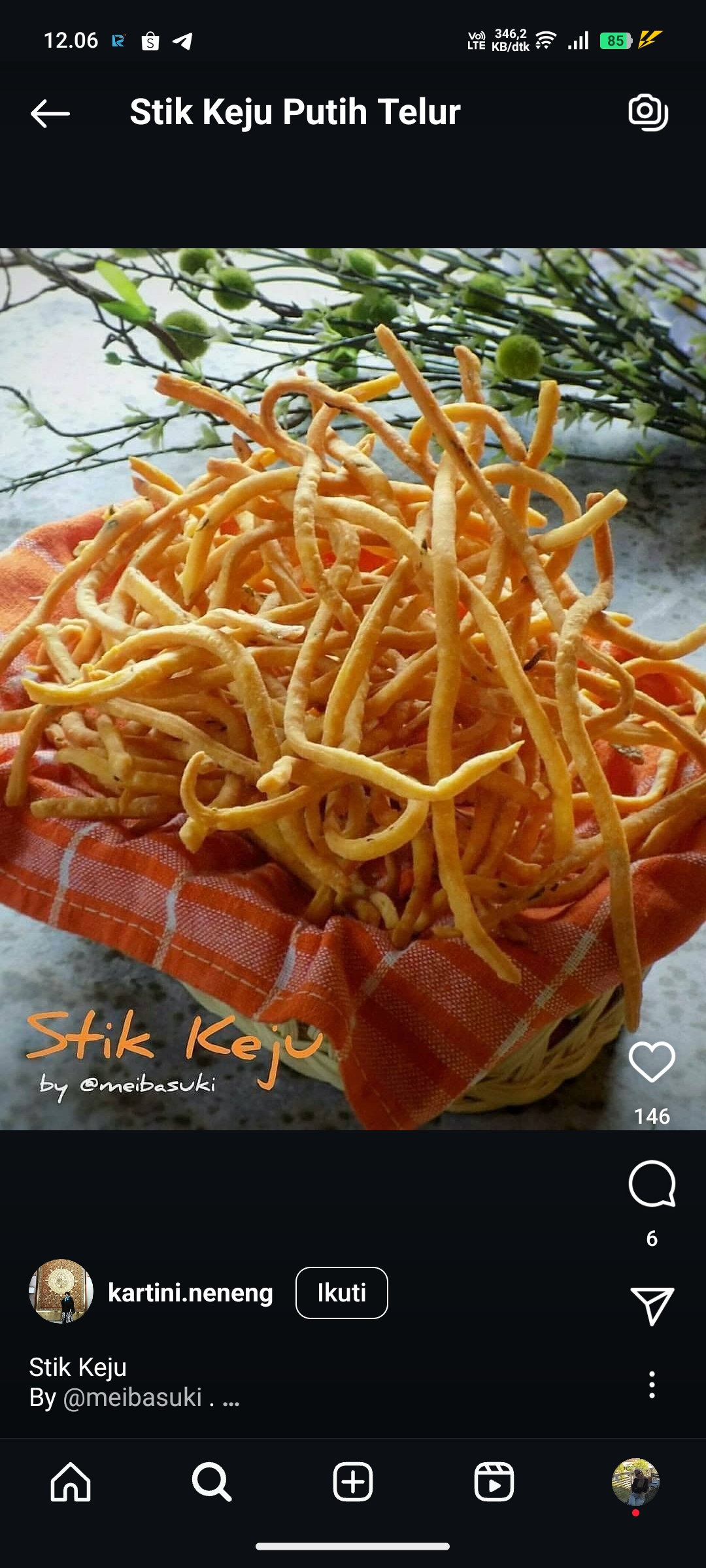 Stik Keju Putih Telur