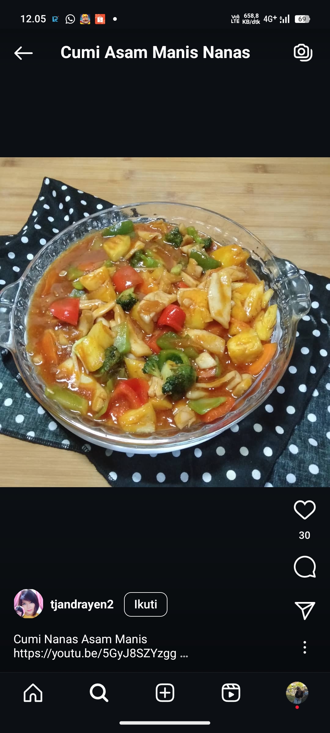 Cumi Asam Manis Nanas