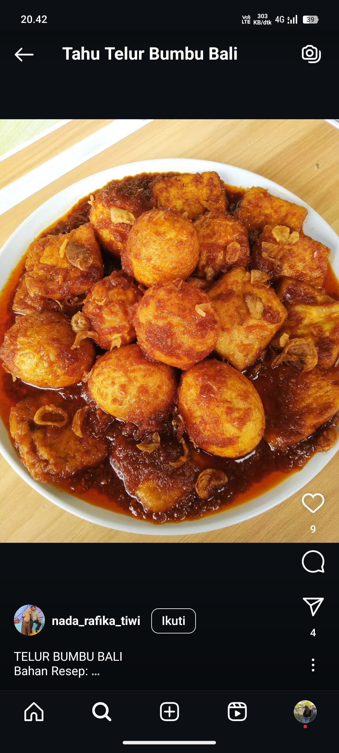 Tahu Telur Bumbu Bali