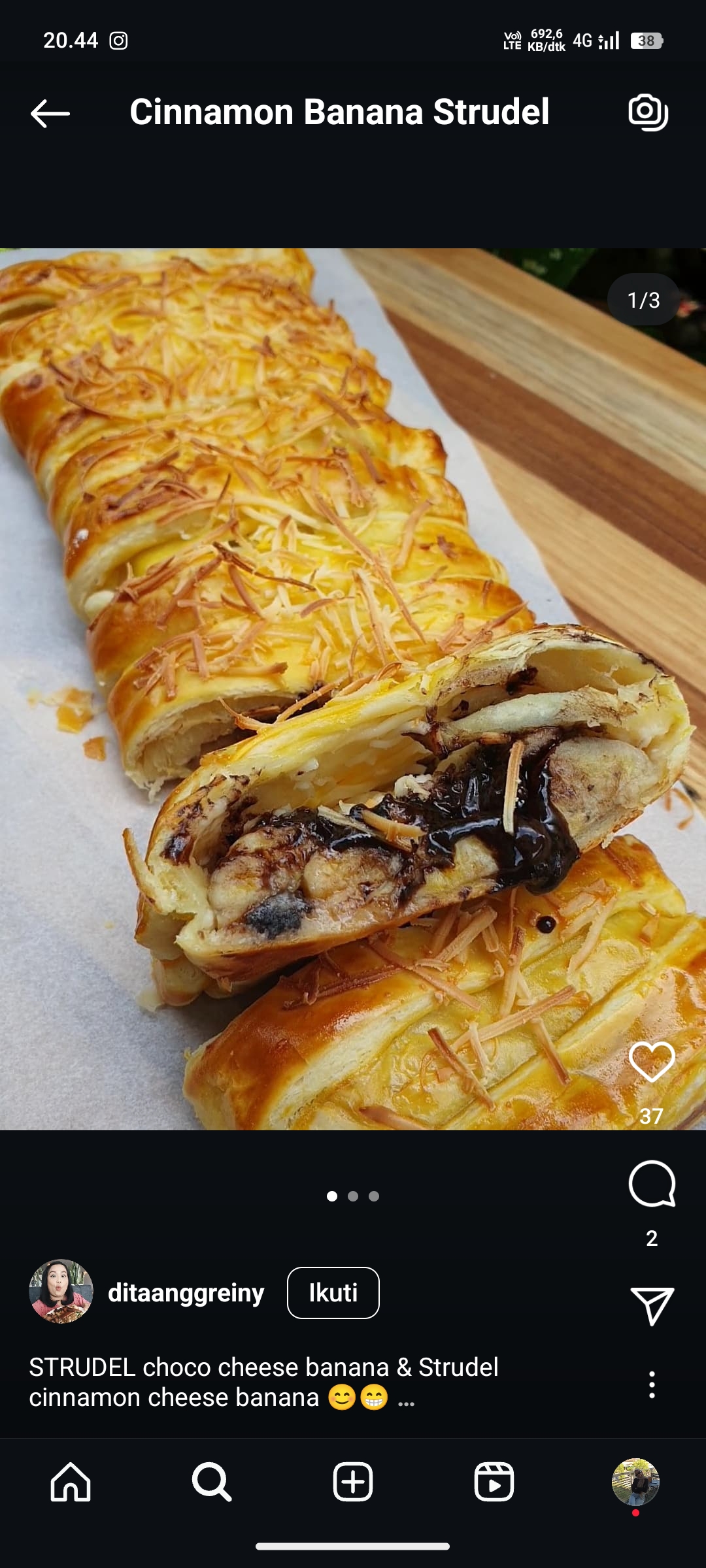 Cinnamon Banana Strudel